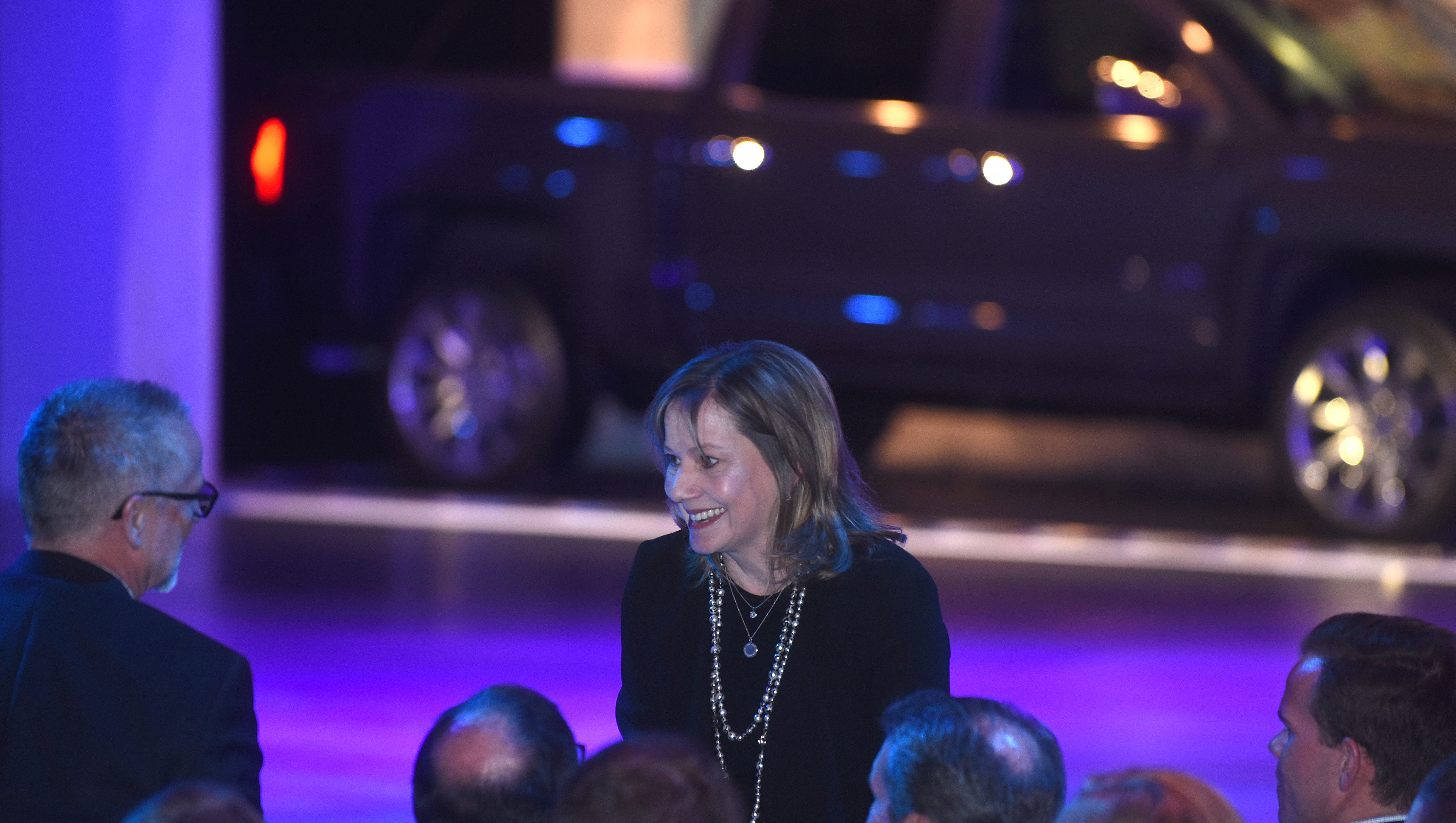 General Motors CEO Mary Barra was on hand to unveil the 2019 Chevy Silverado trucks at Eastern Market's Shed 3 in Detroit.