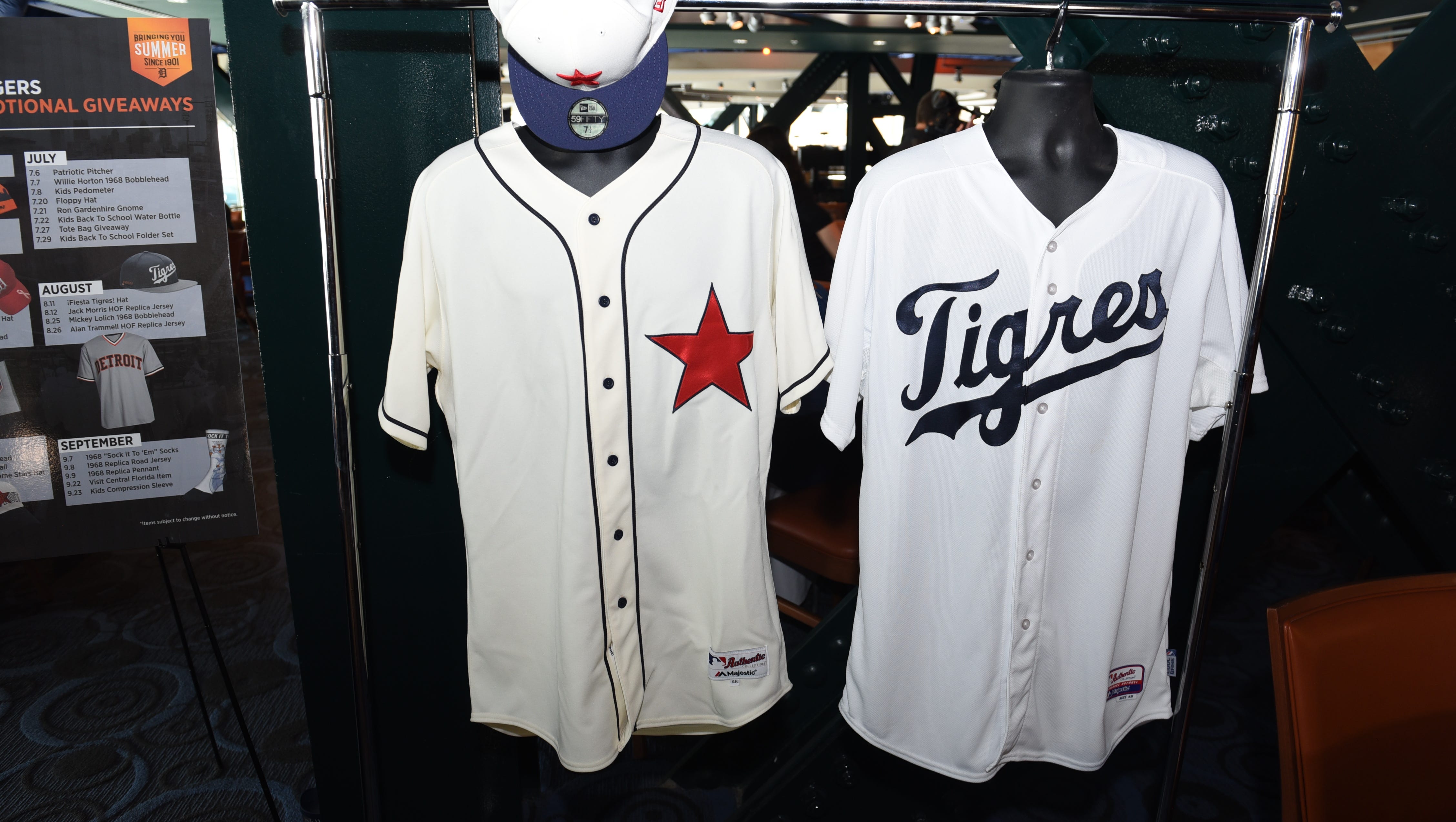 New merchandise  was presented during a media event unveiling concessions at Comerica Park.