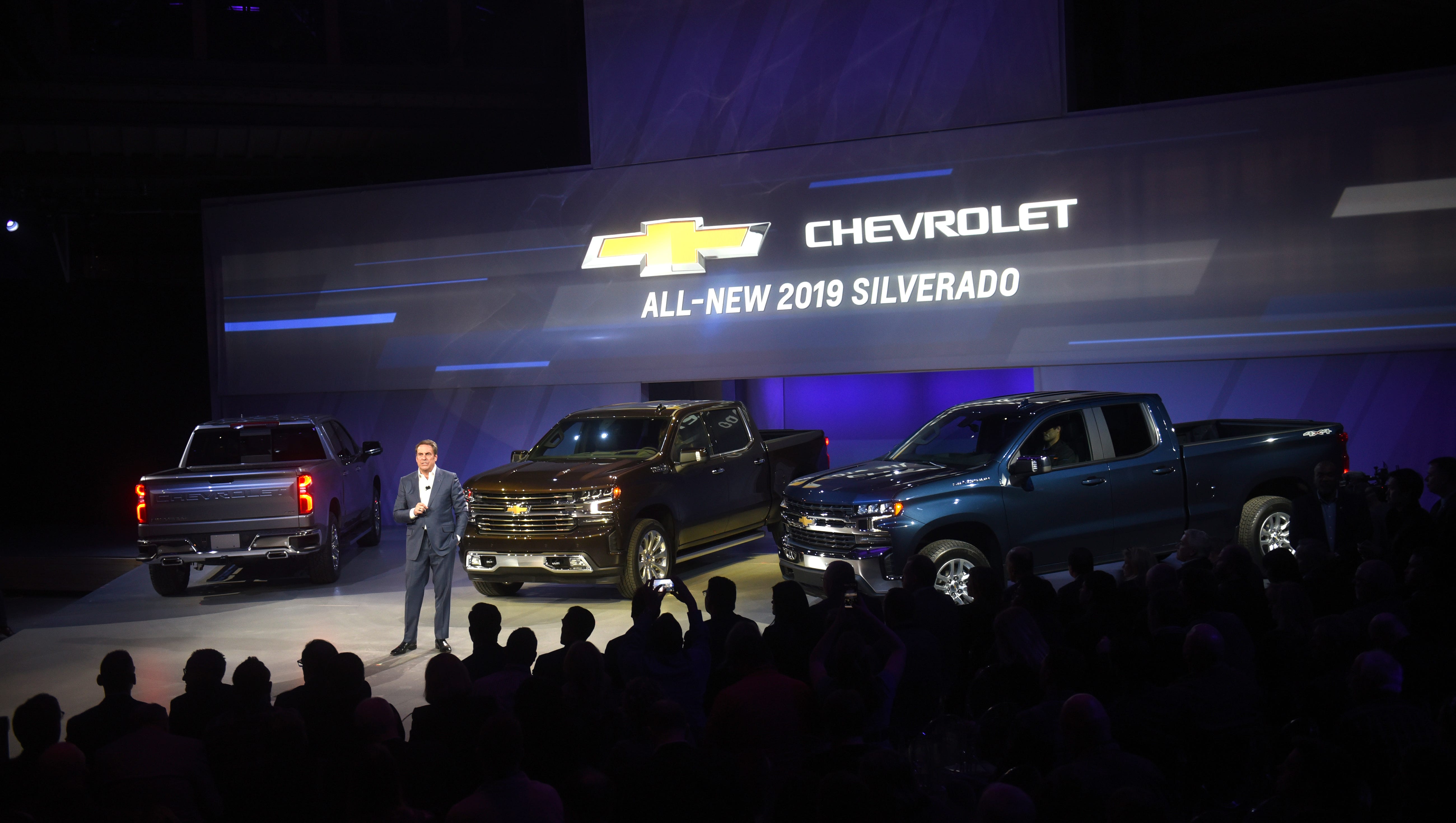 Mark Reuss, Executive VP Global Product Development, GM, introduced the 2019 Chevy Silverado at Eastern Market.