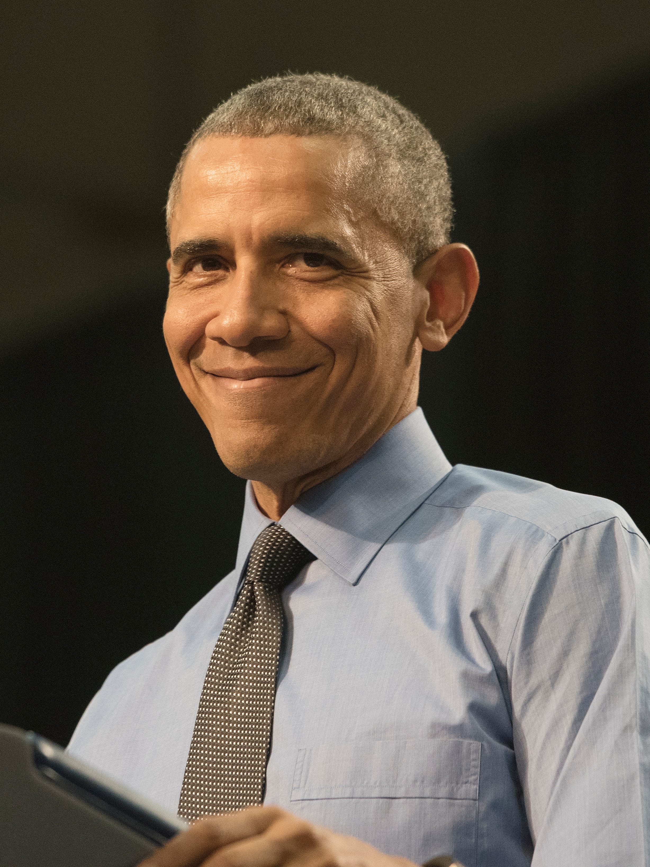 President Obama speaks at Northwestern High School.