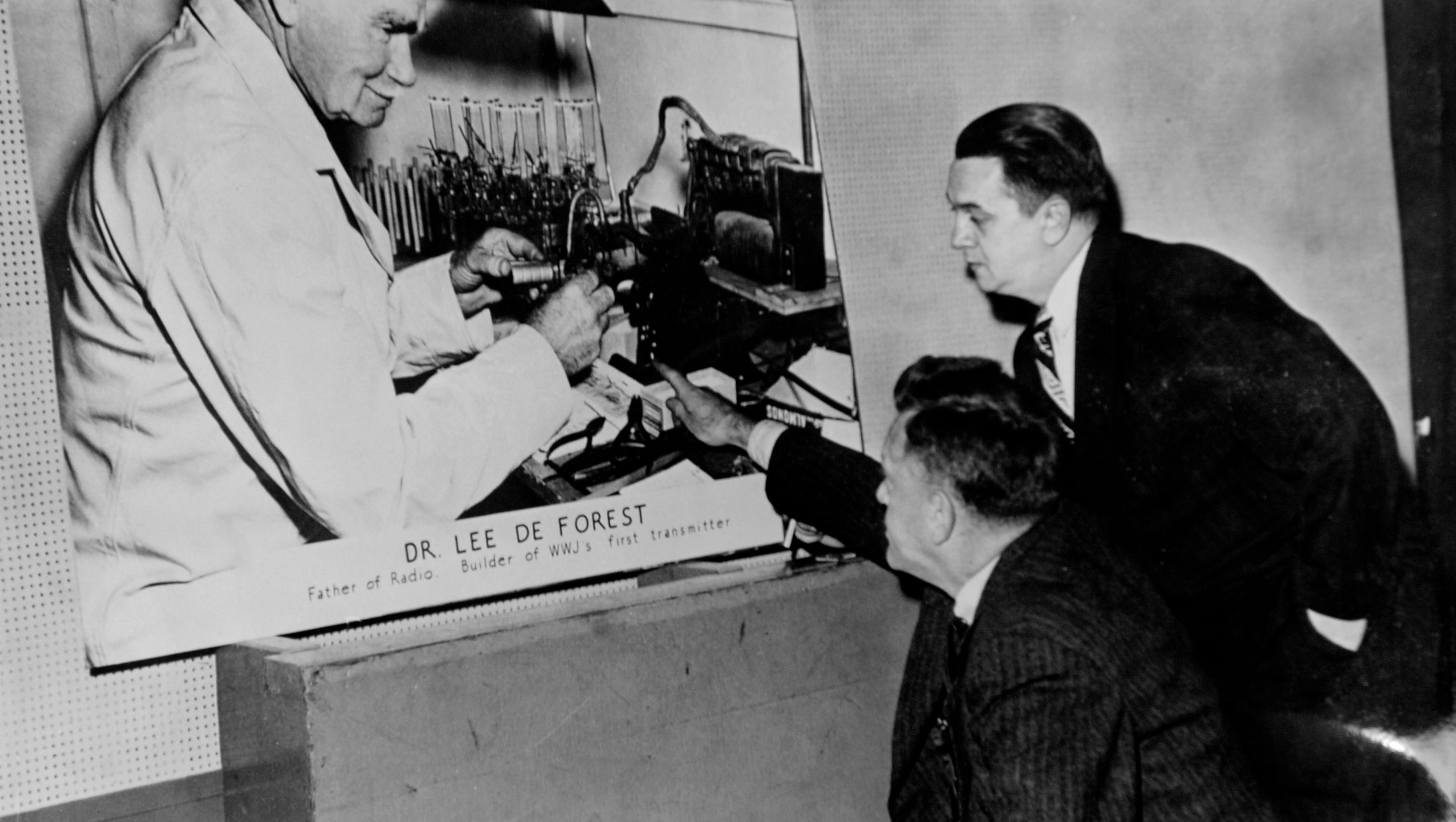 Dr. Lee de Forest, a pioneer in radio and motion picture sound technology, built the first transmitter for The Detroit News.