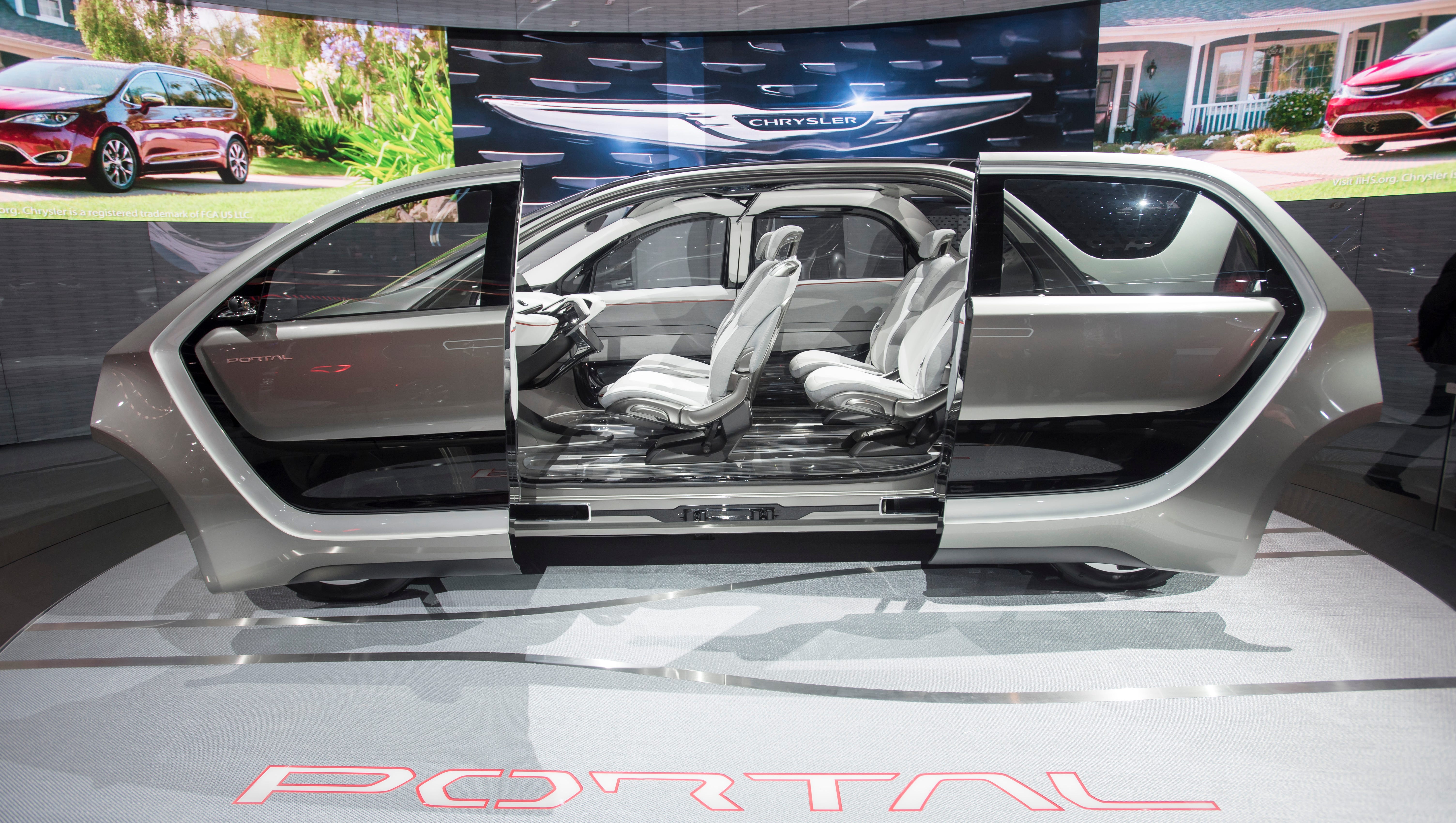 The Chrysler Portal concept's doors are opened.