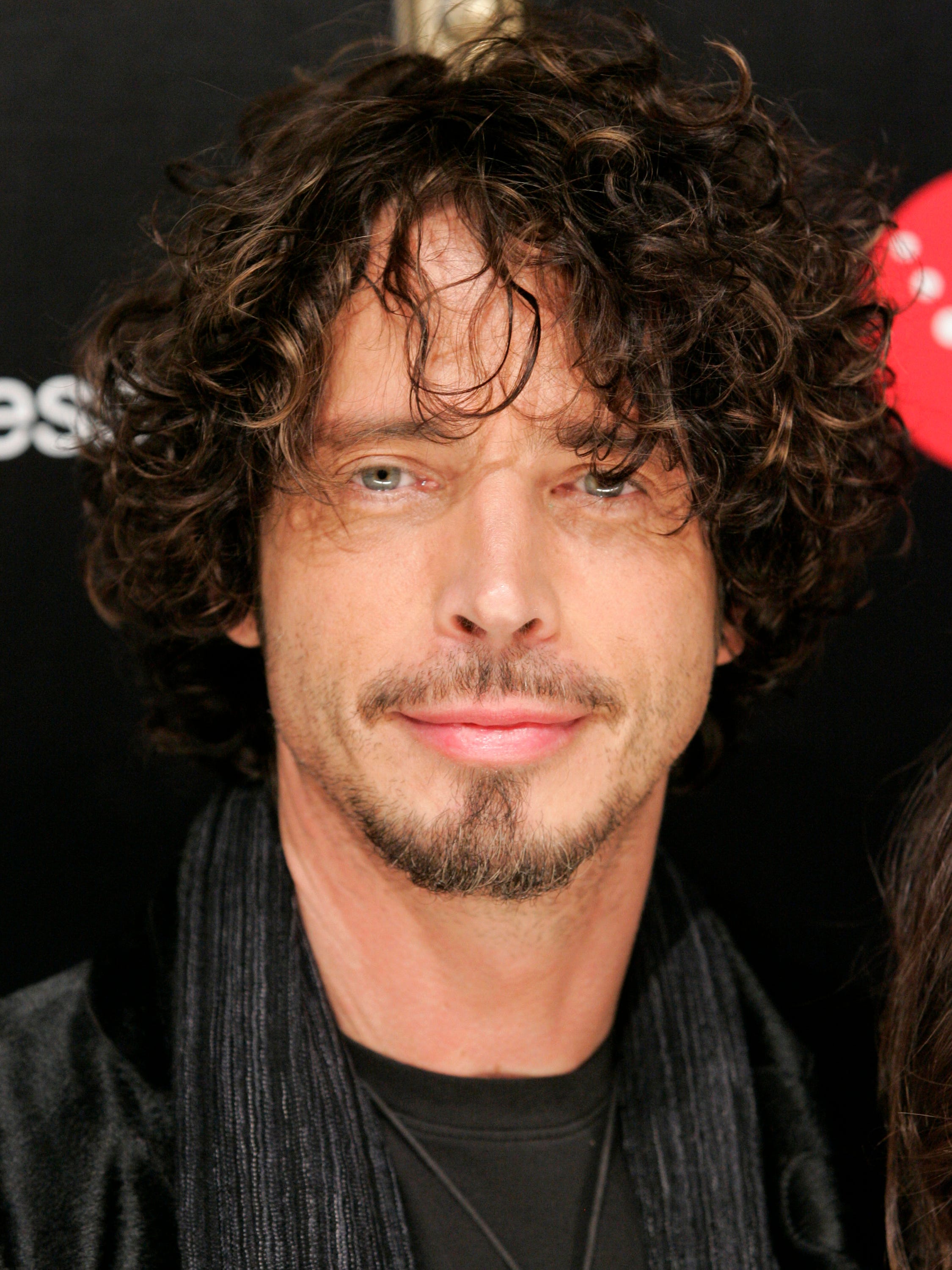 Singer Chris Cornell poses on the press line at a party honoring Timbaland in Los Angeles, Feb. 8, 2008.