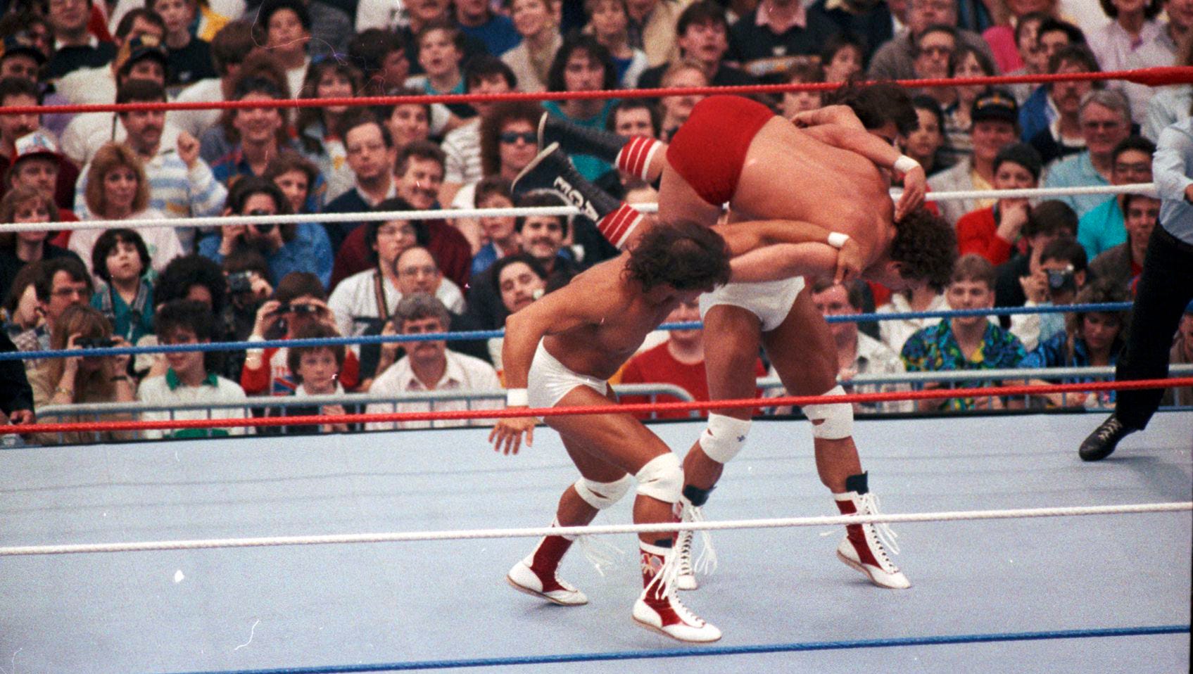 The Can-Am Connection of Rick Martel and Tom Zenk take on Bob Orton and Don Muraco in the spectacle's opening match.