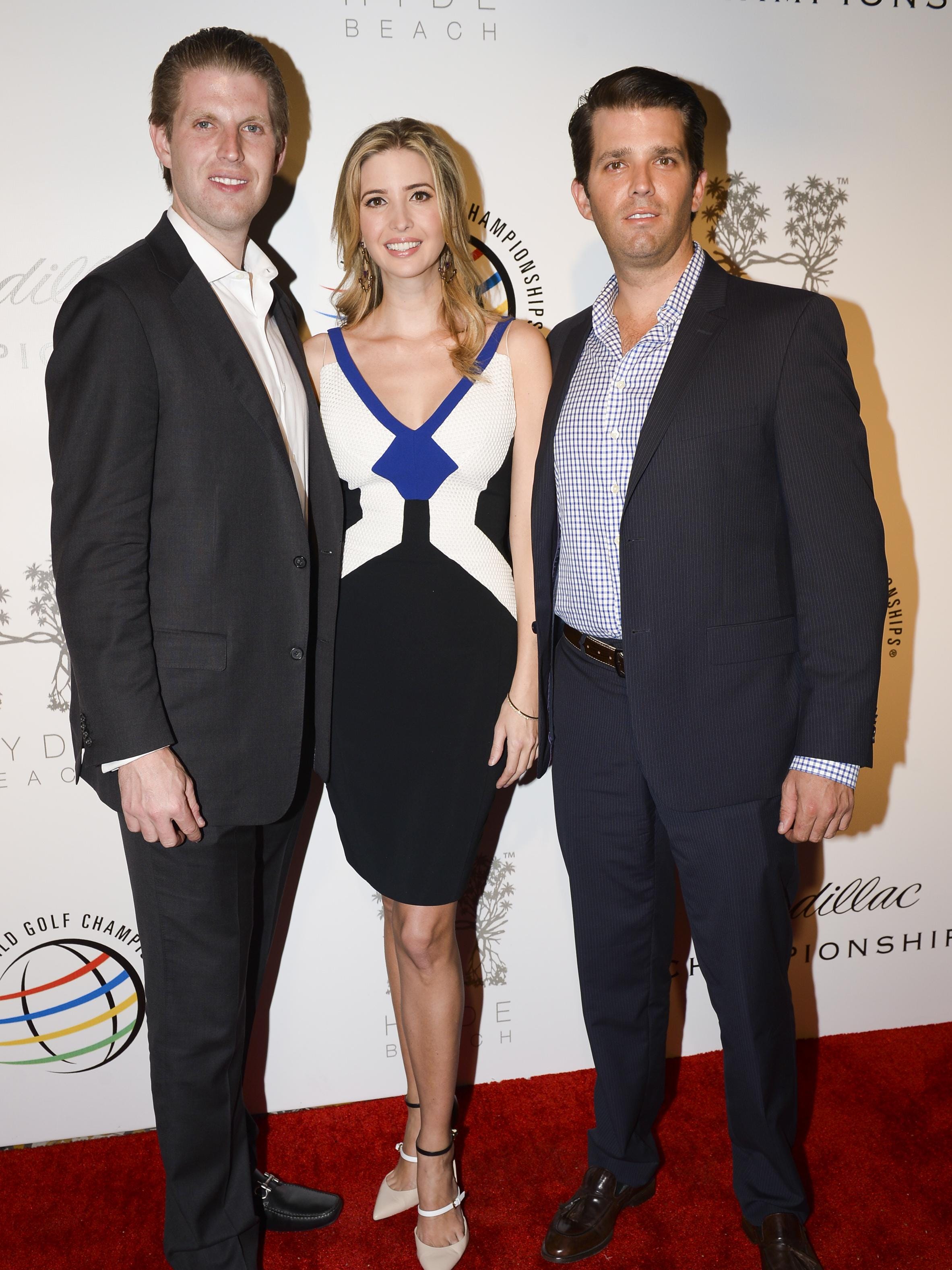 Eric Trump, Ivanka Trump, and Donald Trump, Jr. attend The Opening Drive Party at Hyde Beach on March 4, 2014 in Miami, Florida.