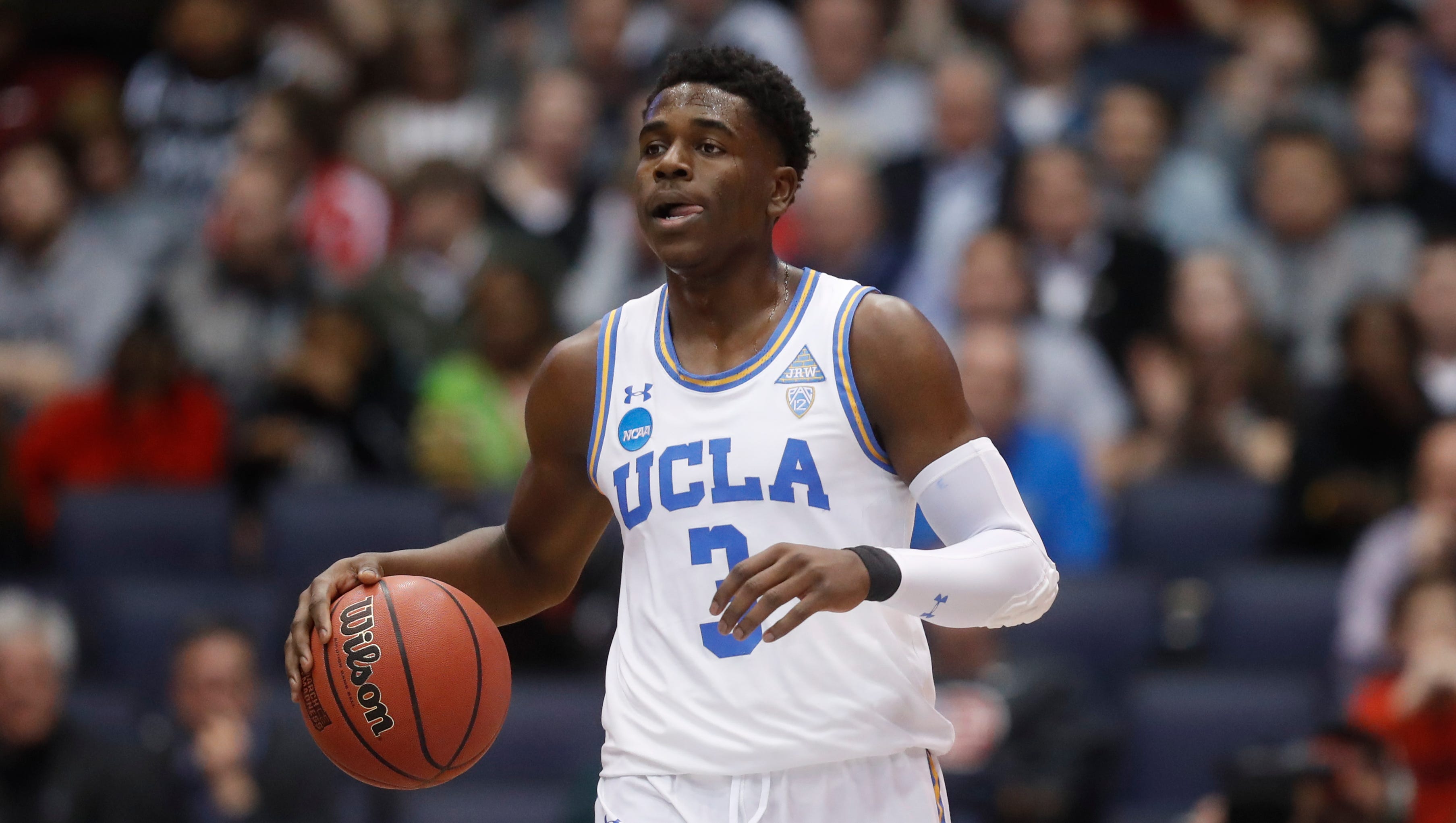 19. Atlanta Hawks: Aaron Holiday, PG, Jr., UCLA. If the Hawks are running thin on patience with Dennis Schroder, they can make a move with their second pick to find another option. Holiday has plenty for the Hawks to like, scoring 20.3 points and hitting 43 percent on 3-pointers in his junior season. There are questions about his size (6 feet) but he’s a safe choice.