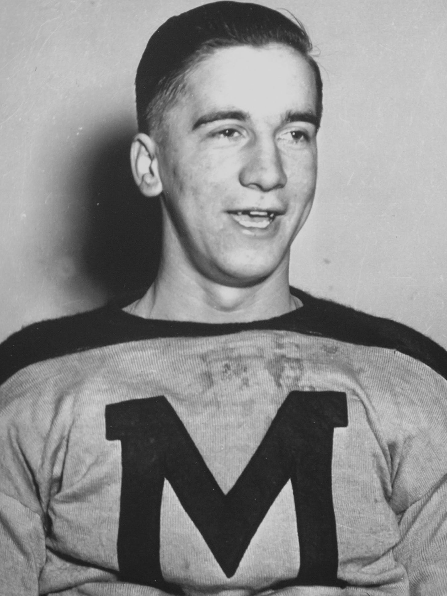 Ted Lindsay when he played for St. Michael's College in Toronto before his Red Wings day.