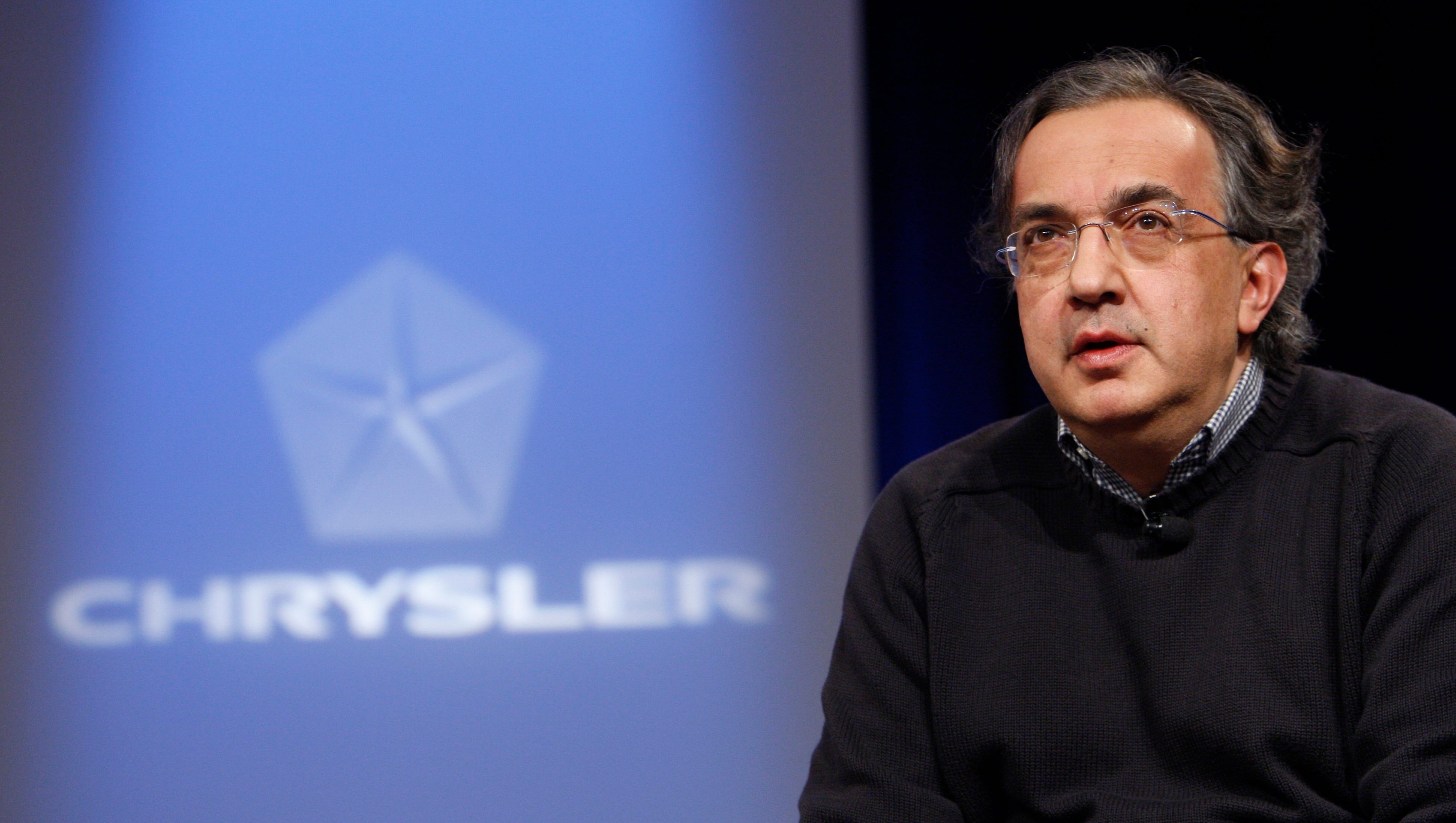 In this Dec. 17, 2009 file photo, Chrysler CEO Sergio Marchionne addresses the media during a news conference at the automaker's headquarters in Auburn Hills,