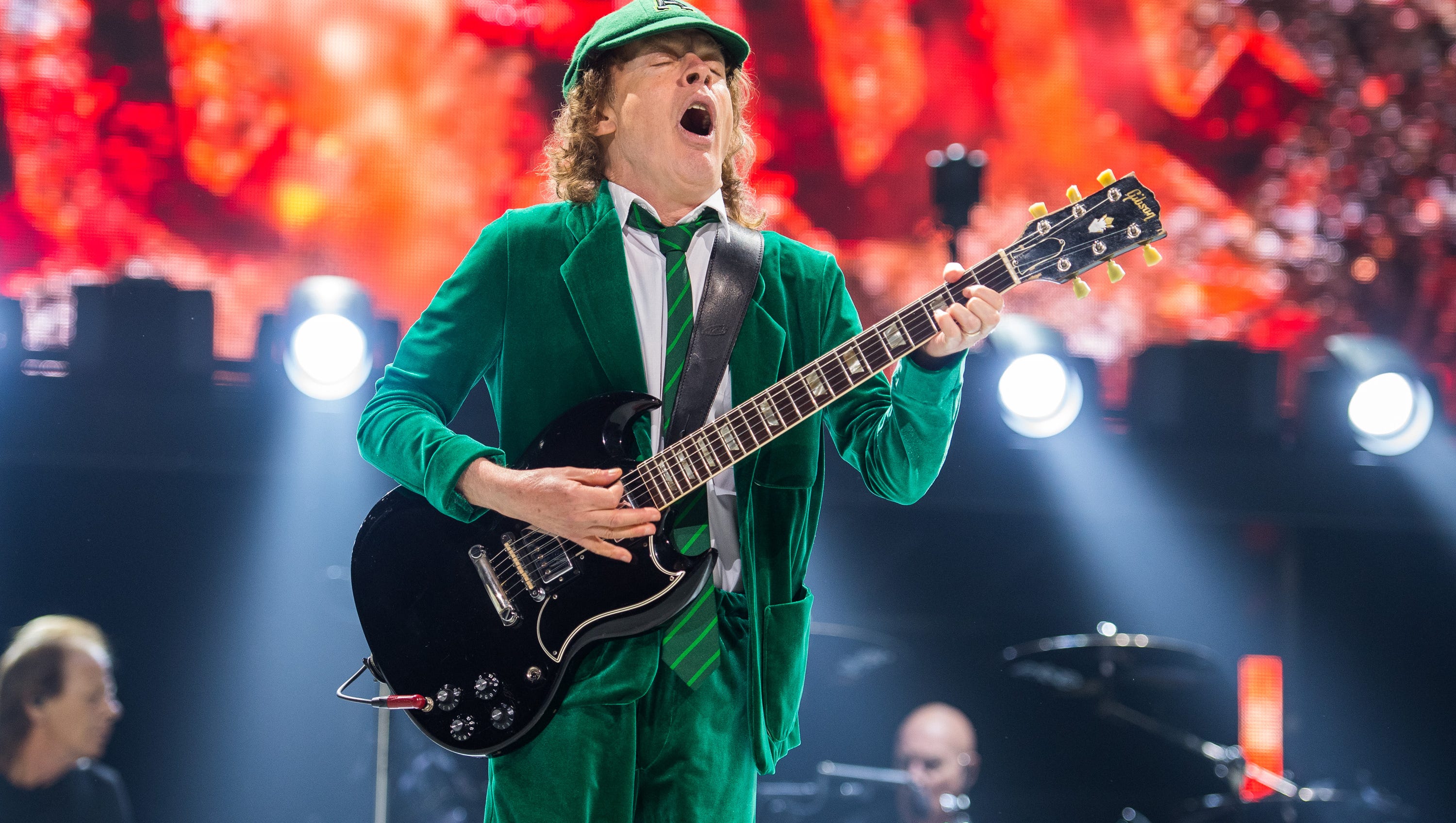 AC/DC's Angus Young  performs Friday night.