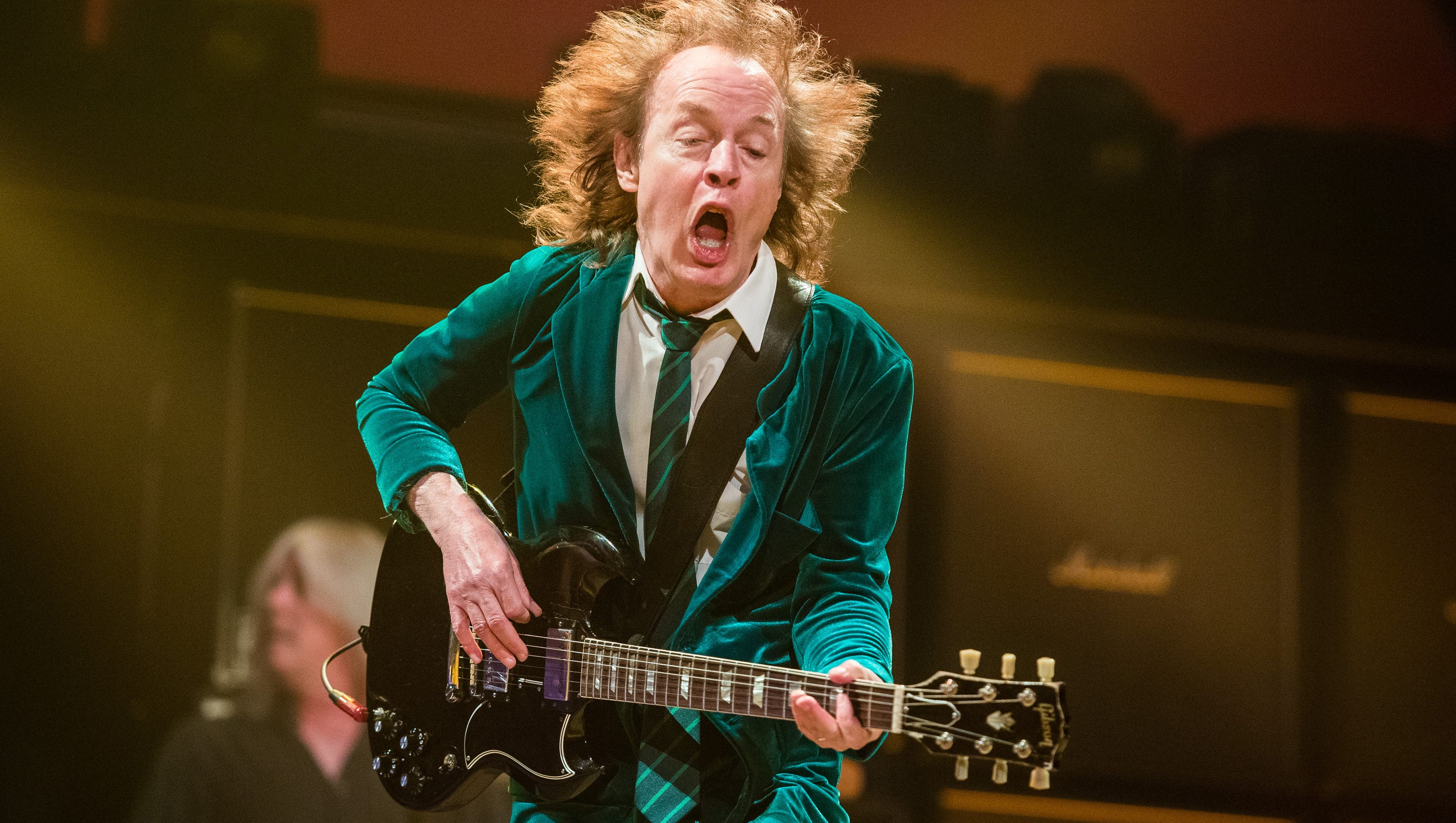 AC/DC's Angus Young  performs Friday night during the “Rock or Bust” World Tour at The Palace Of Auburn Hills.