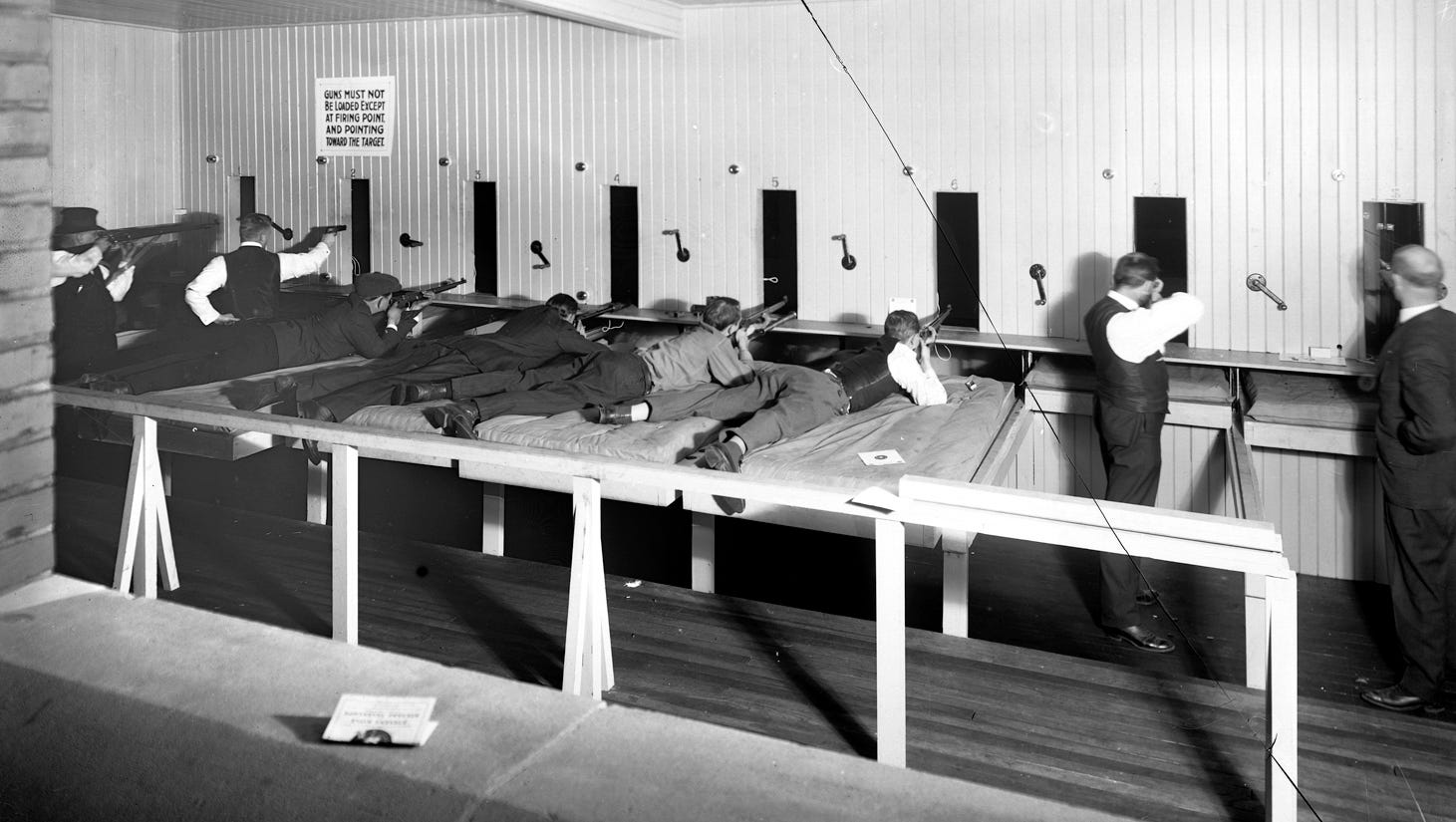 The shooting gallery at the YMCA.