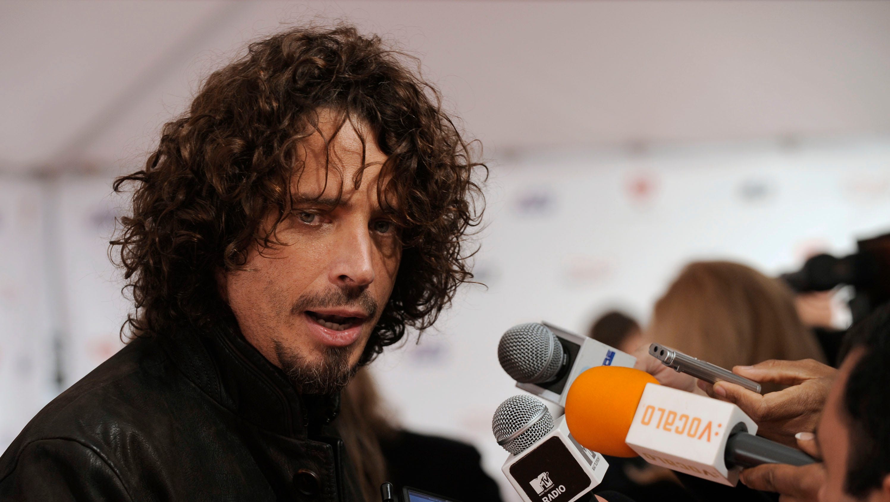 Chris Cornell speaks to the media as he arrives at the MusiCares Person of the Year tribute honoring Neil Diamond on  Feb. 6, 2009, in Los Angeles.