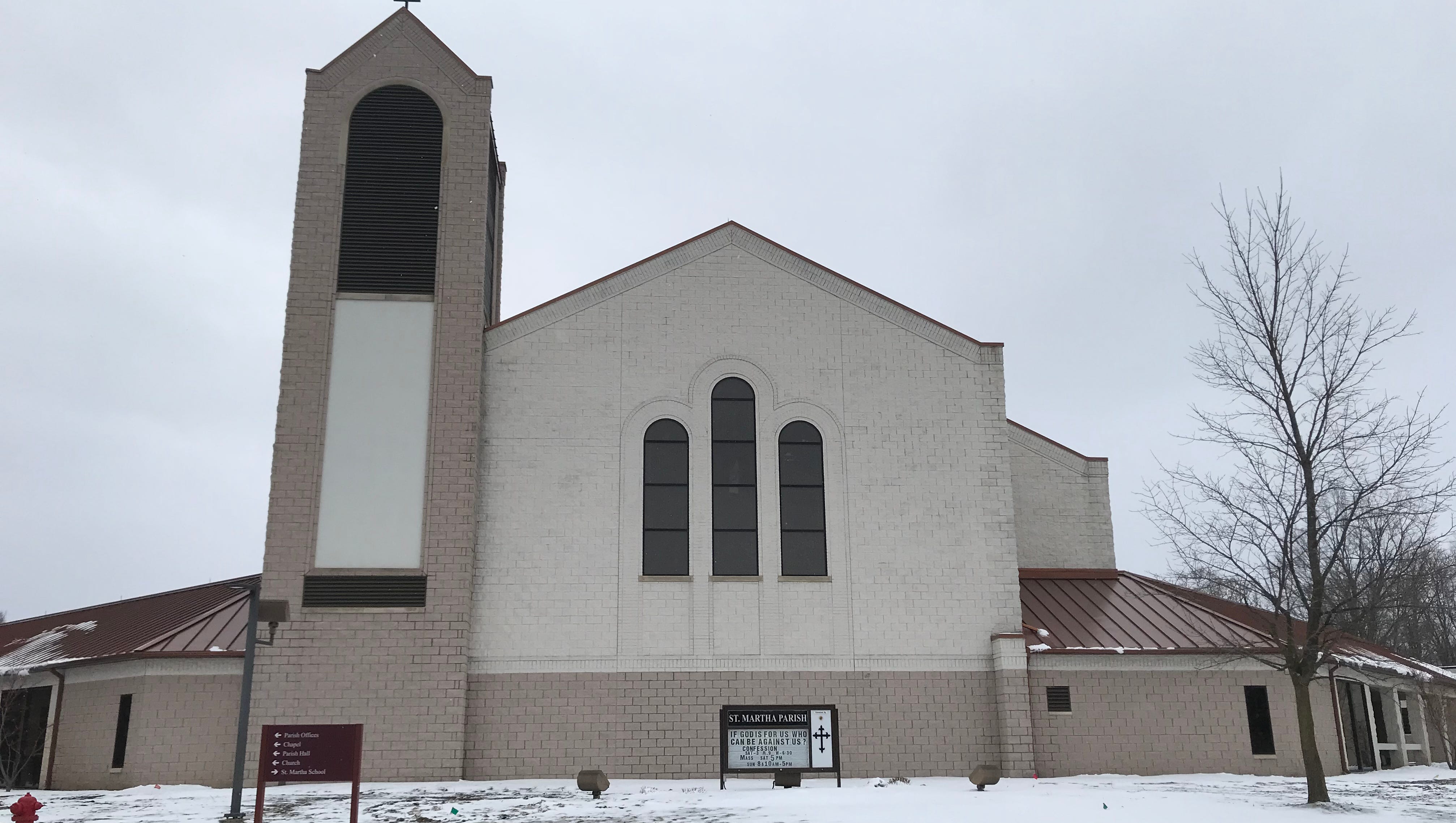 Meanwhile, at St. Martha Parish in Okemos, which has a school as well as a church, "It's shocking, the whole thing," said church member Reba Dean. "We're all kind of upset about it."