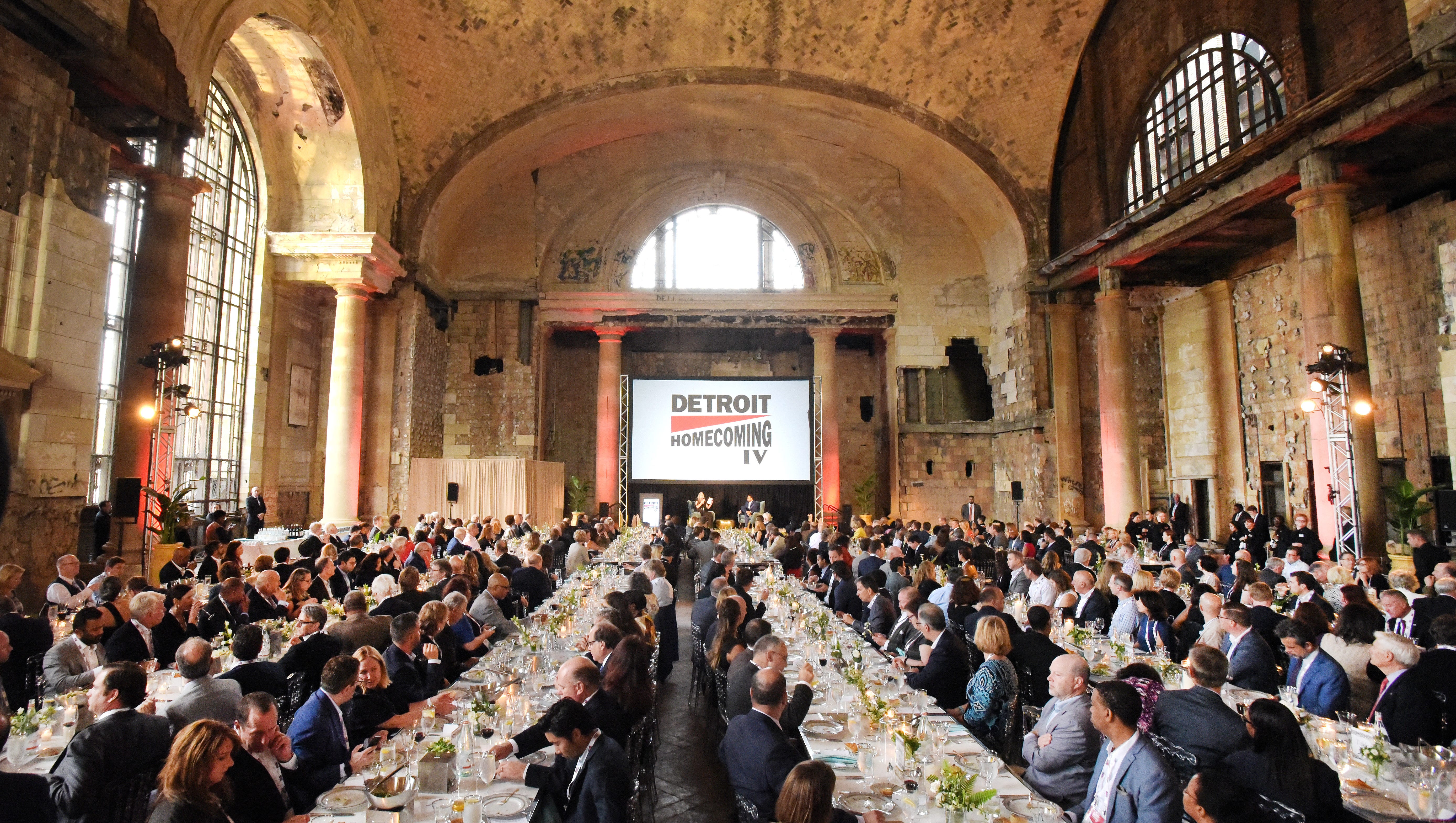 In September 2017, the first major civic event in decades was held at the old train station when about 400 former Detroiters and local business and civic leaders shared a meal for the fourth annual Detroit Homecoming program.