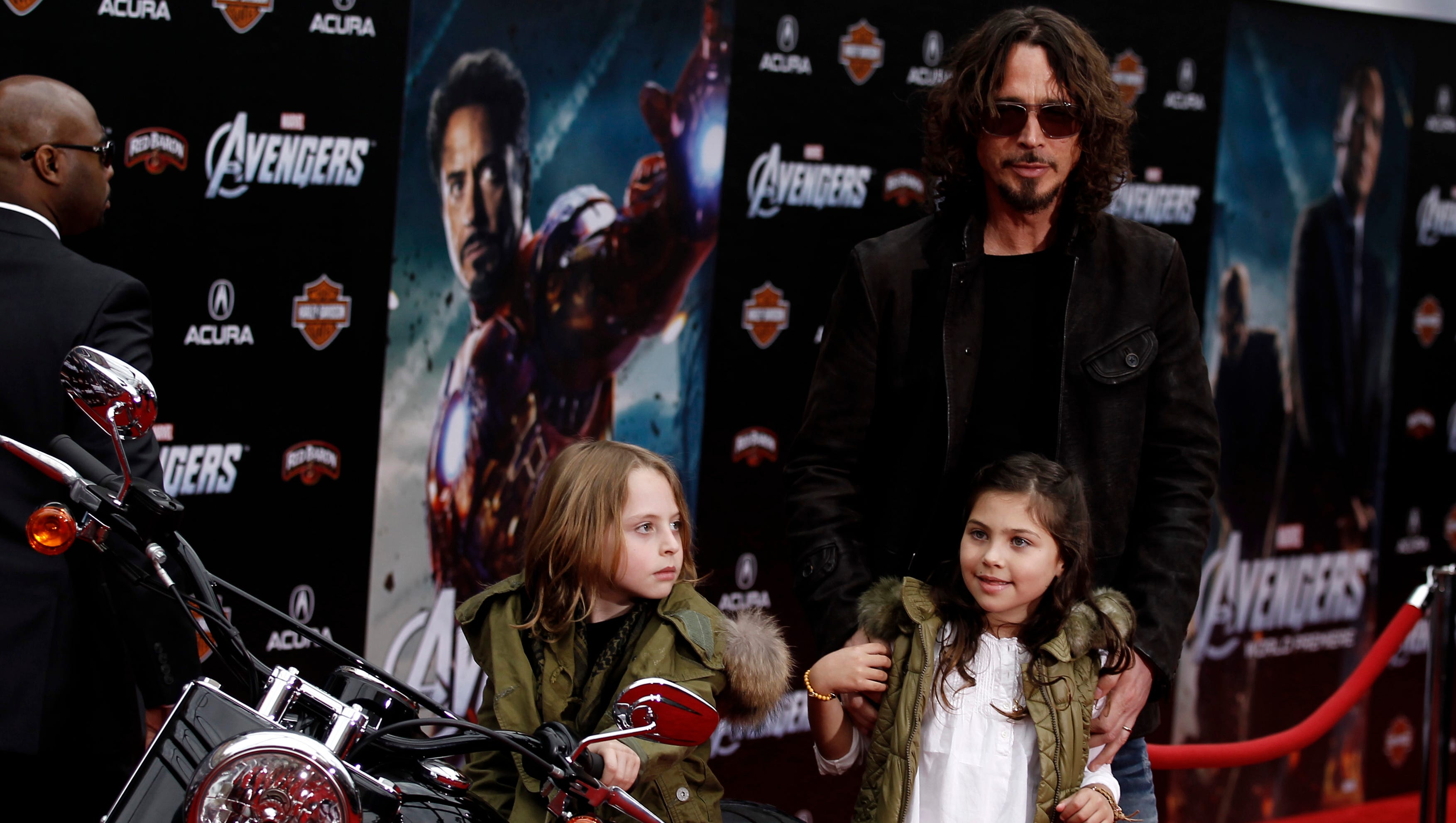 Chris Cornell and his family arrive at the premiere of "The Avengers" in Los Angeles,  April 11, 2012.