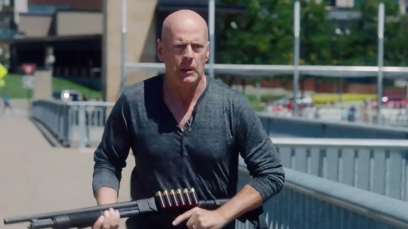 Bruce Willis is a retired cop out to find a bank robber in “Reprisal.”