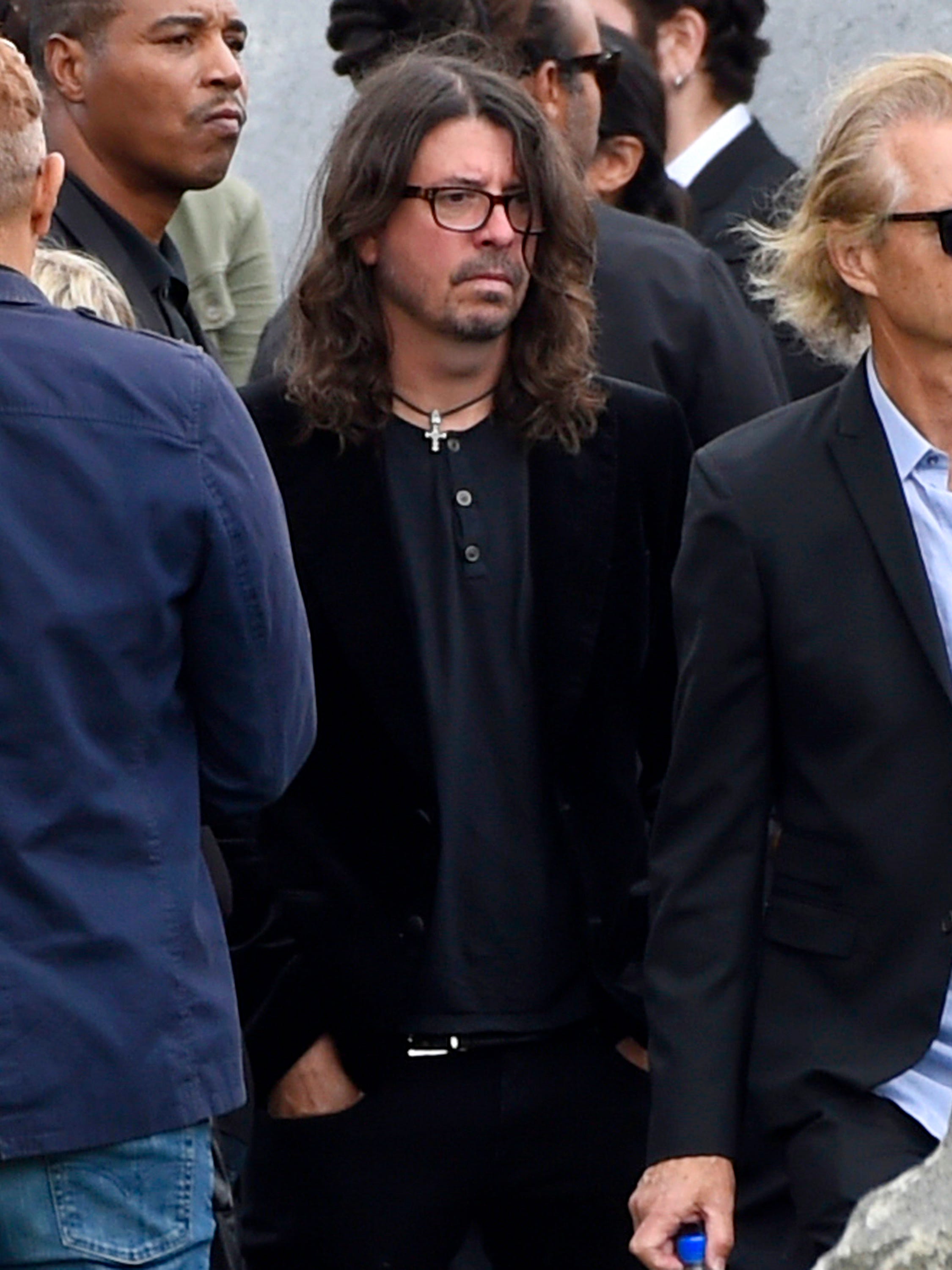Dave Grohl, of the Foo Fighters, attends a funeral for Chris Cornell at the Hollywood Forever Cemetery on Friday, May 26, 2017, in Los Angeles.