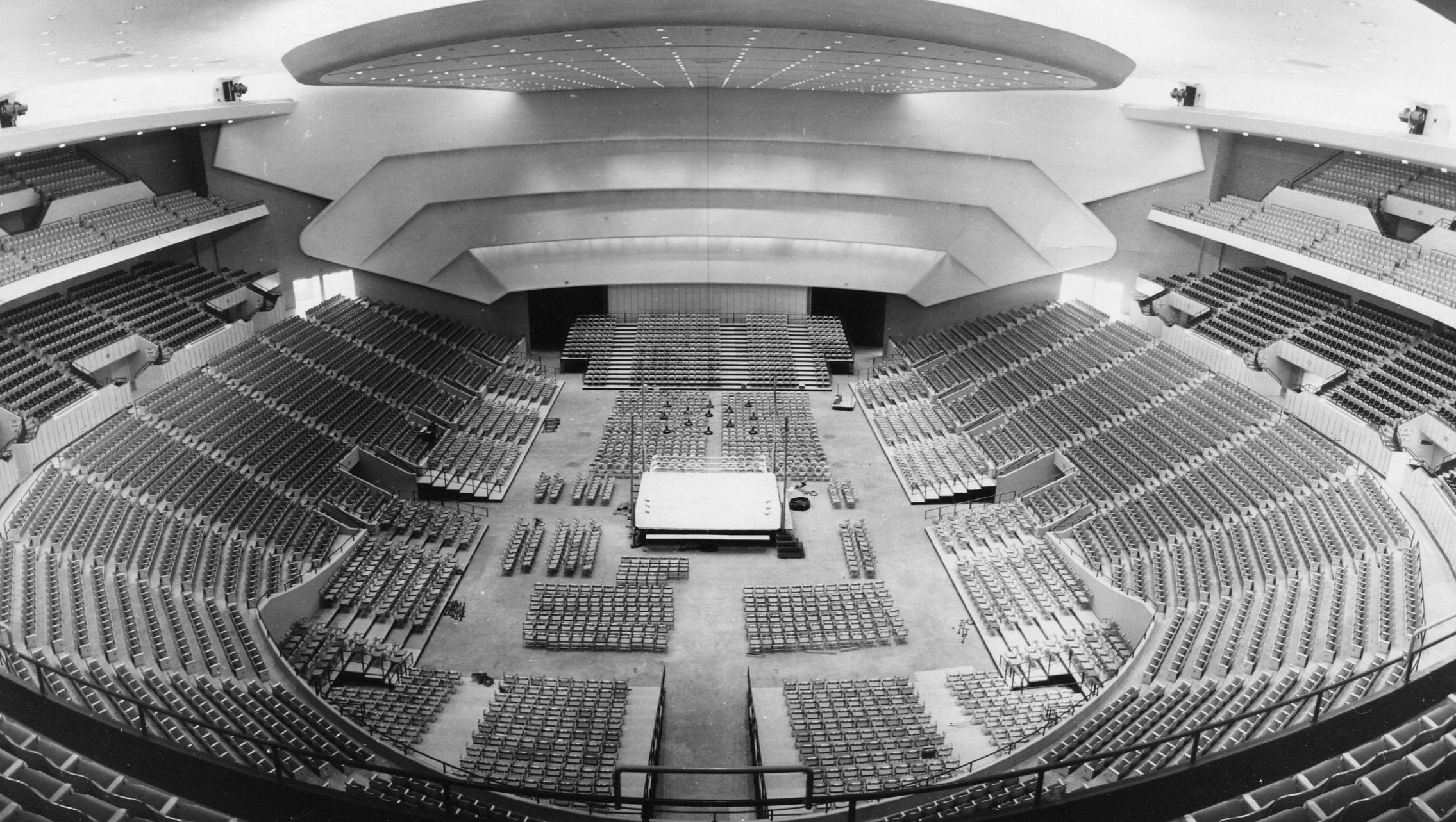 The interior of Cobo Arena is shown on June 25, 1963.