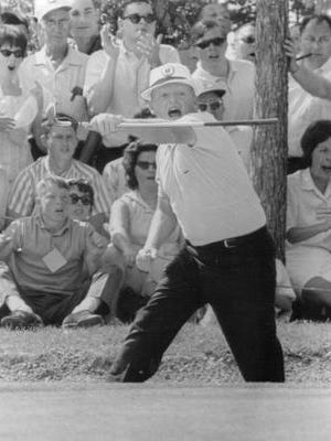 Phil Rodgers celebrates winning the Buick Open in 1966.