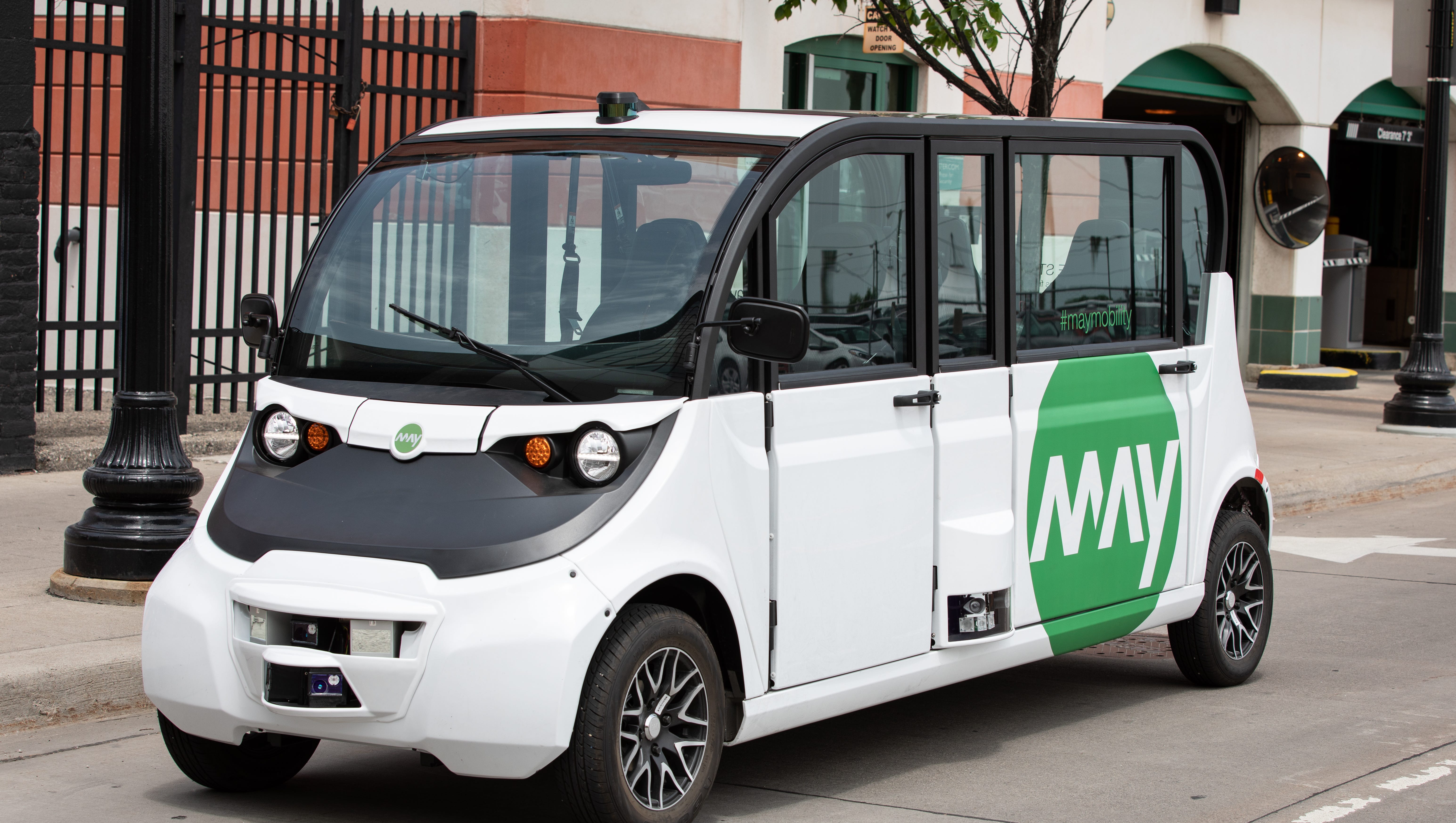 May Mobility is launching a fleet of five autonomous electric shuttles in downtown Detroit on Tuesday for Bedrock employees.