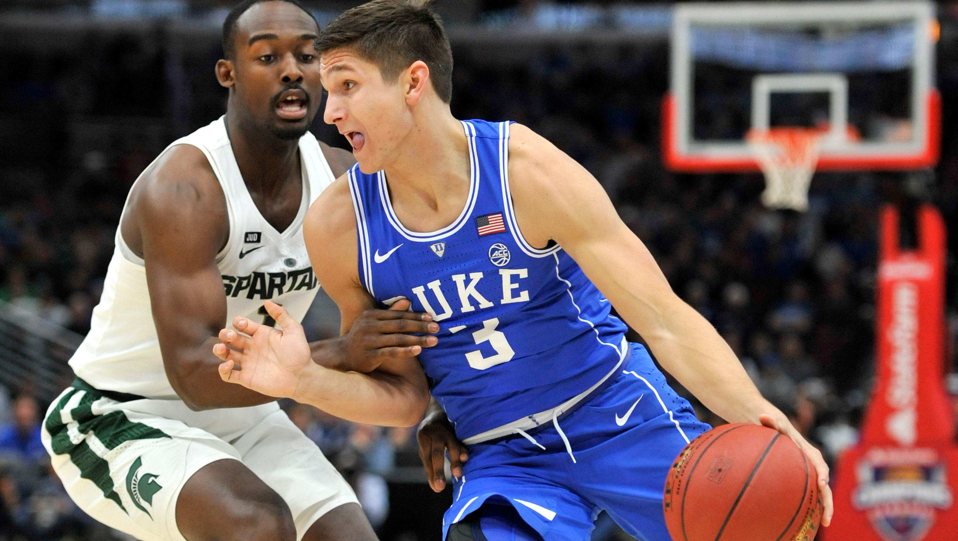 30. Atlanta Hawks: Grayson Allen, SG, Sr., Duke. The Hawks complete a solid first round with one of the best shooters in the draft. He's got some spunk and some want-to, which the Hawks need to rejuvenate their roster. He also knows how to get to the rim and score, but unlike all the talent he had at Duke, he’ll have to show he can do it with a younger roster in Atlanta.