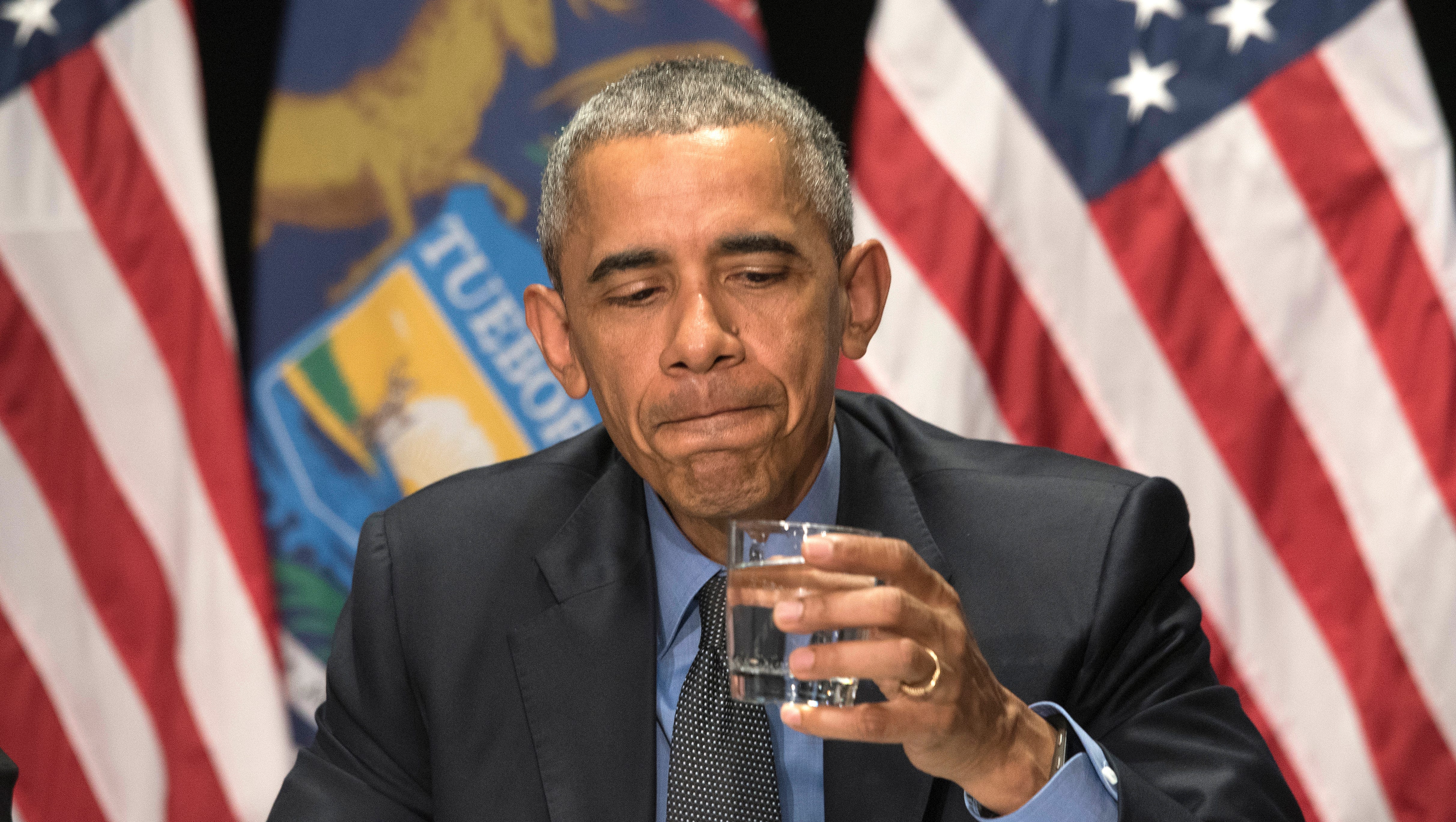"If you're using a filter ... then Flint water at this point is drinkable," President Obama said.