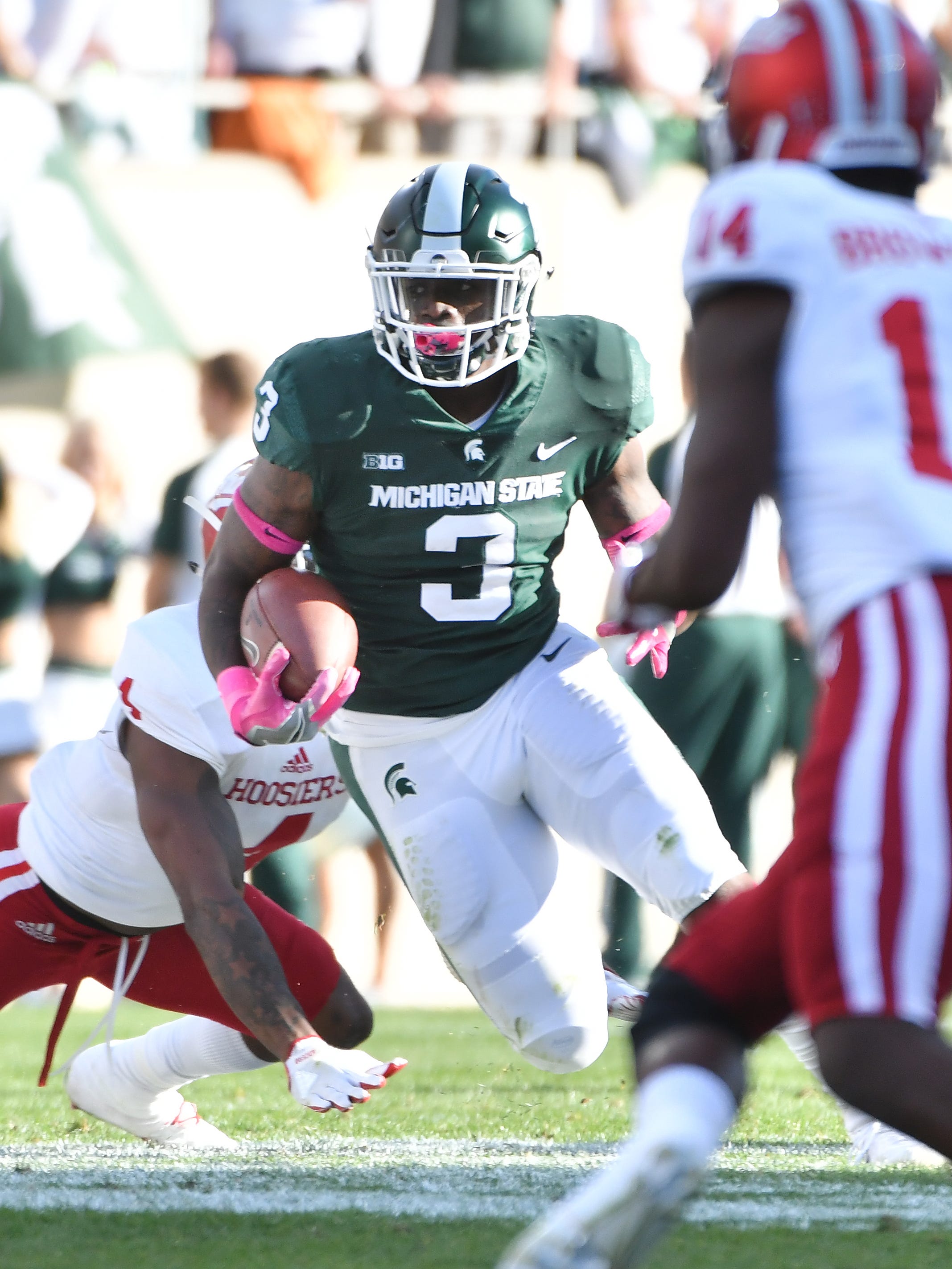 Running back – LJ Scott, Sr. This is another simple choice, as Scott decided the NFL could wait for another year and came back for his final season with the Spartans. He'll get the bulk of the work this season, though sophomore Connor Heyward likely will see time spelling Scott along with filling plenty of other roles as one of MSU's most versatile players. Weston Bridges, who missed spring recovering from an injury, will be worth watching in the fall, as will incoming freshmen Elijah Collins and La’Darius Jefferson, both of whom will get a shot to see the field in their first season.