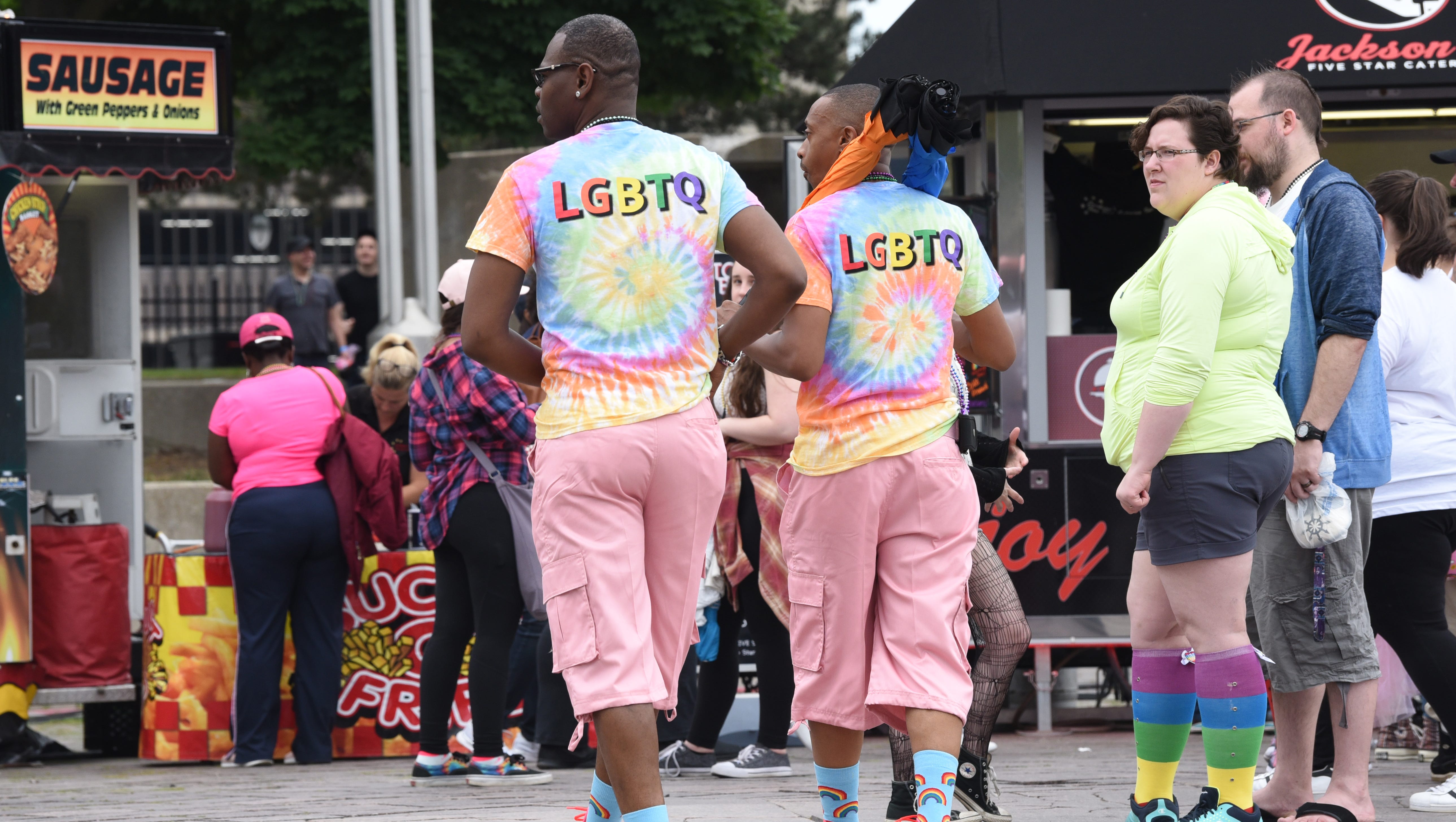 The LGBTQ community shows their colors at the Motor City Pride festival held at Hart Plaza in Detroit on Saturday, June 9, 2018.