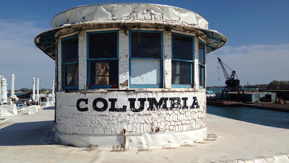 The wheelhouse of the Columbia.