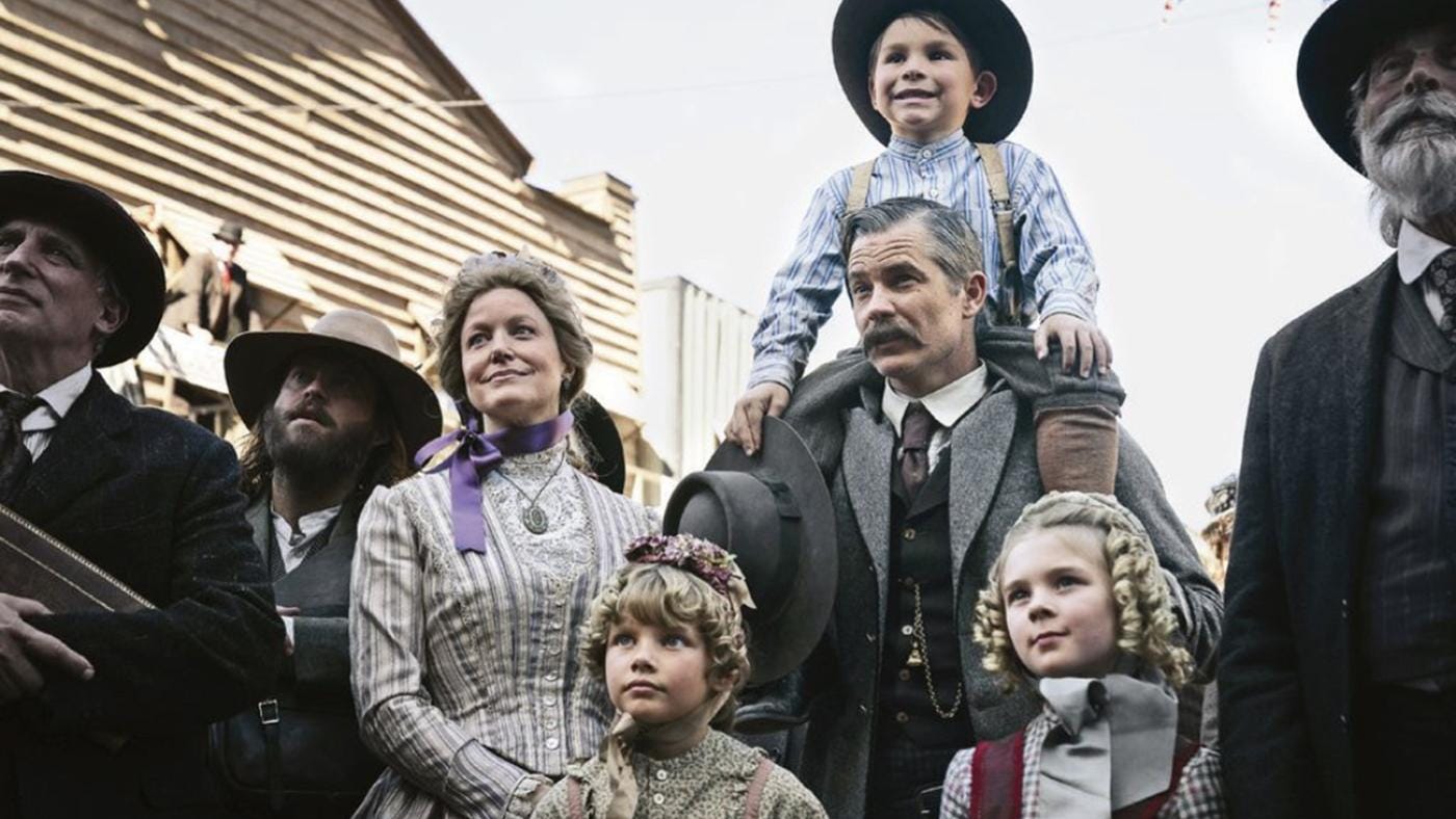Anna Gunn and Timothy Olyphant play a couple who’ve persevered through tough times in “Deadwood: The Movie.”