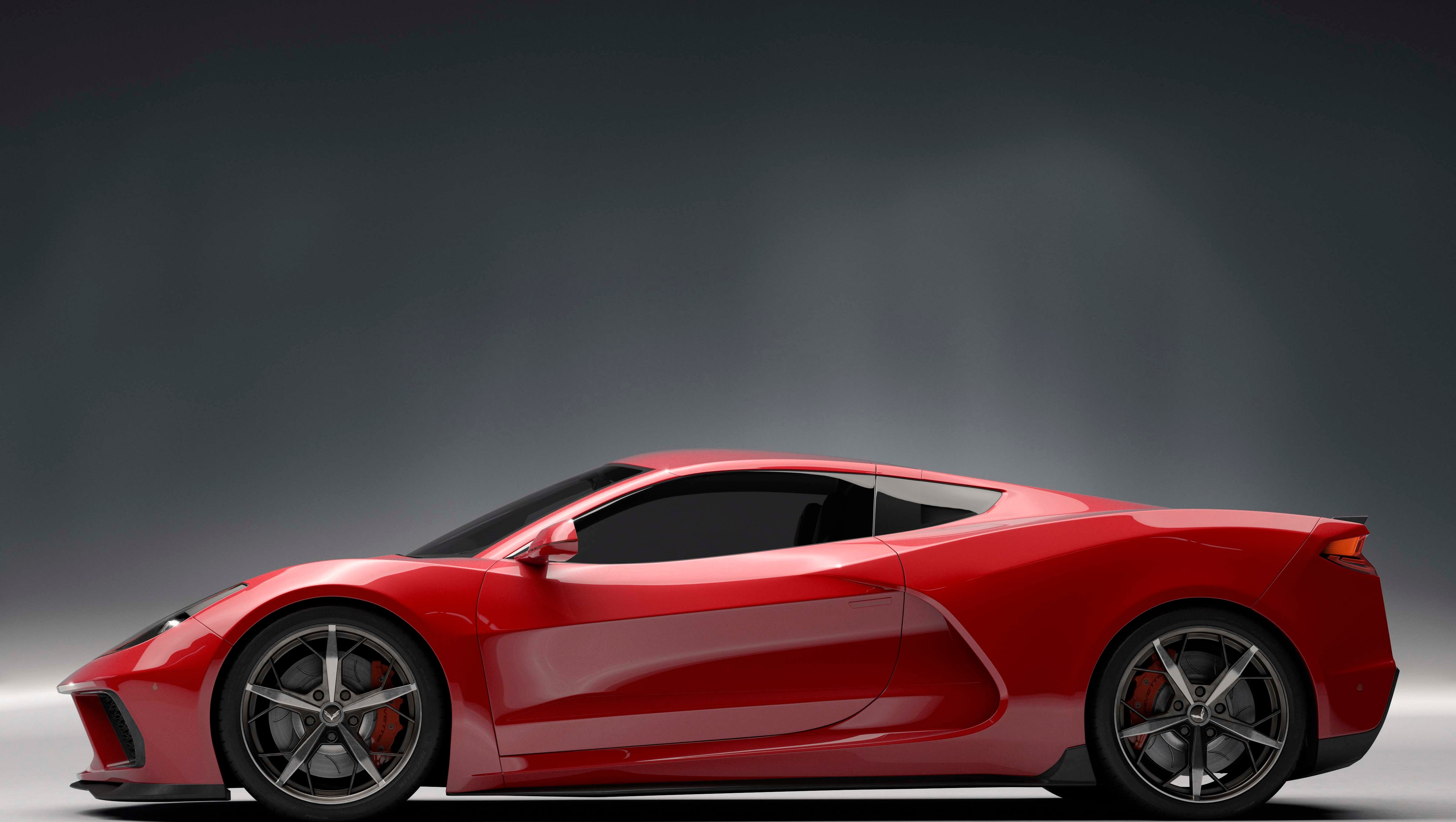 Car and Driver reports that the 2020 mid-engine Corvette C8 - seen here in an artist rendering - will feature a high-end, AWD, hybrid trim. Power will come from a twin-turbo V-8 driving the rear wheels, and a 200-horsepower motor driving the front wheels. Combined, the system will make in excess of 1000 horsepower.