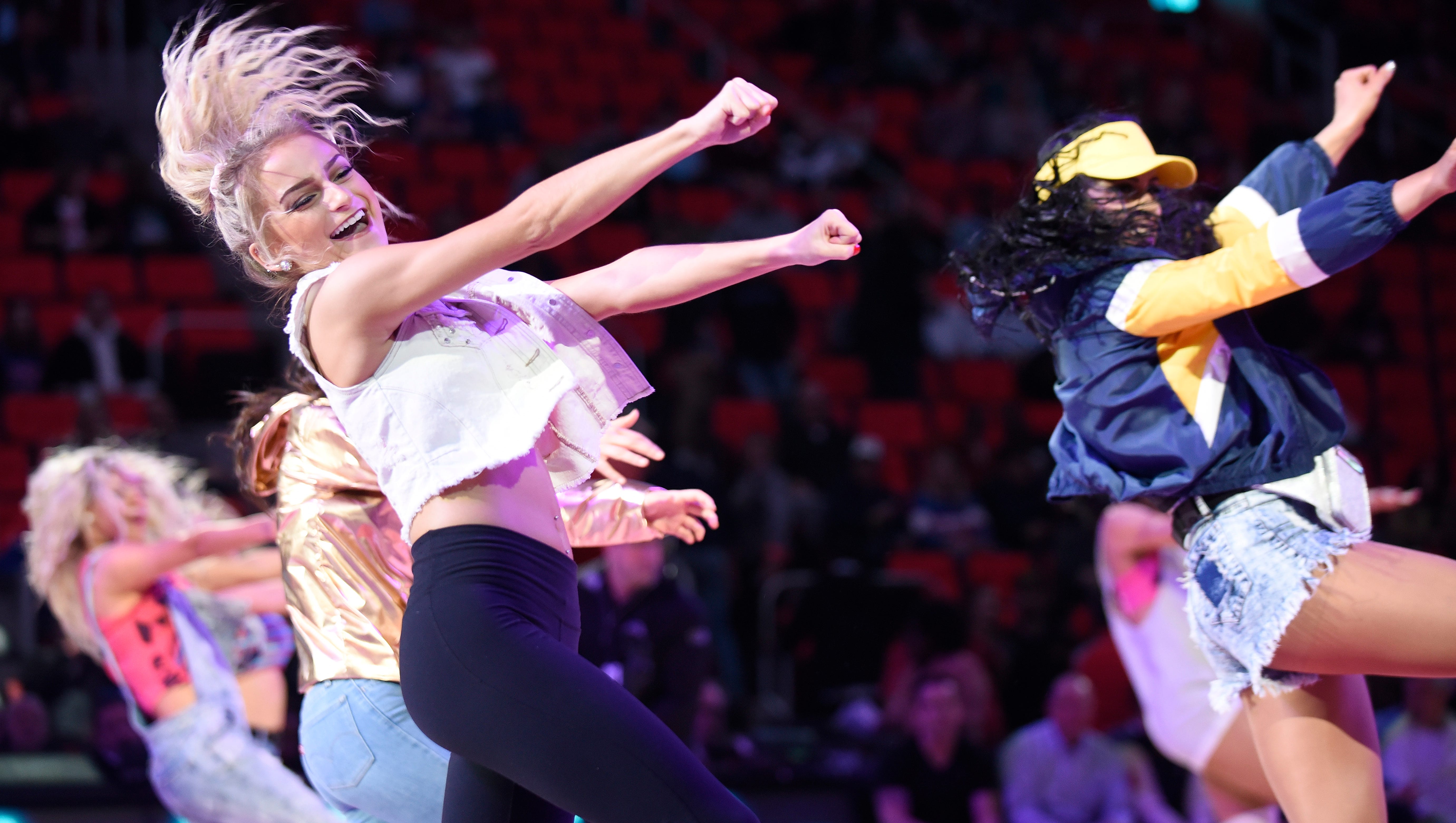 Pistons Dancers performed in the second quarter.