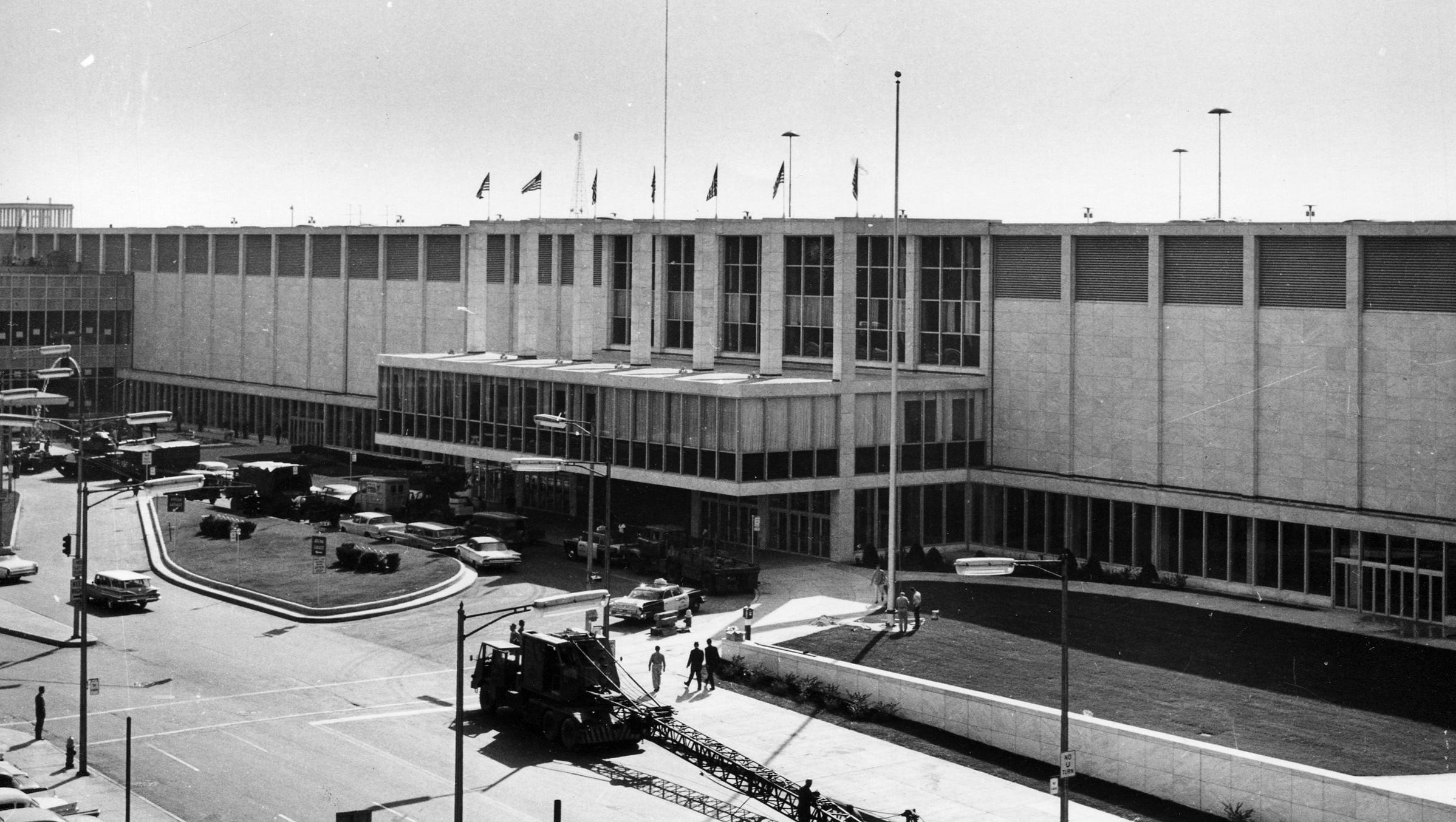 Detroit's Cobo Hall is shown five years after it opened on July 24, 1965.