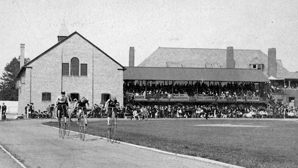 The DAC held bicycle races at its track-and-field grounds off Woodward Avenue.