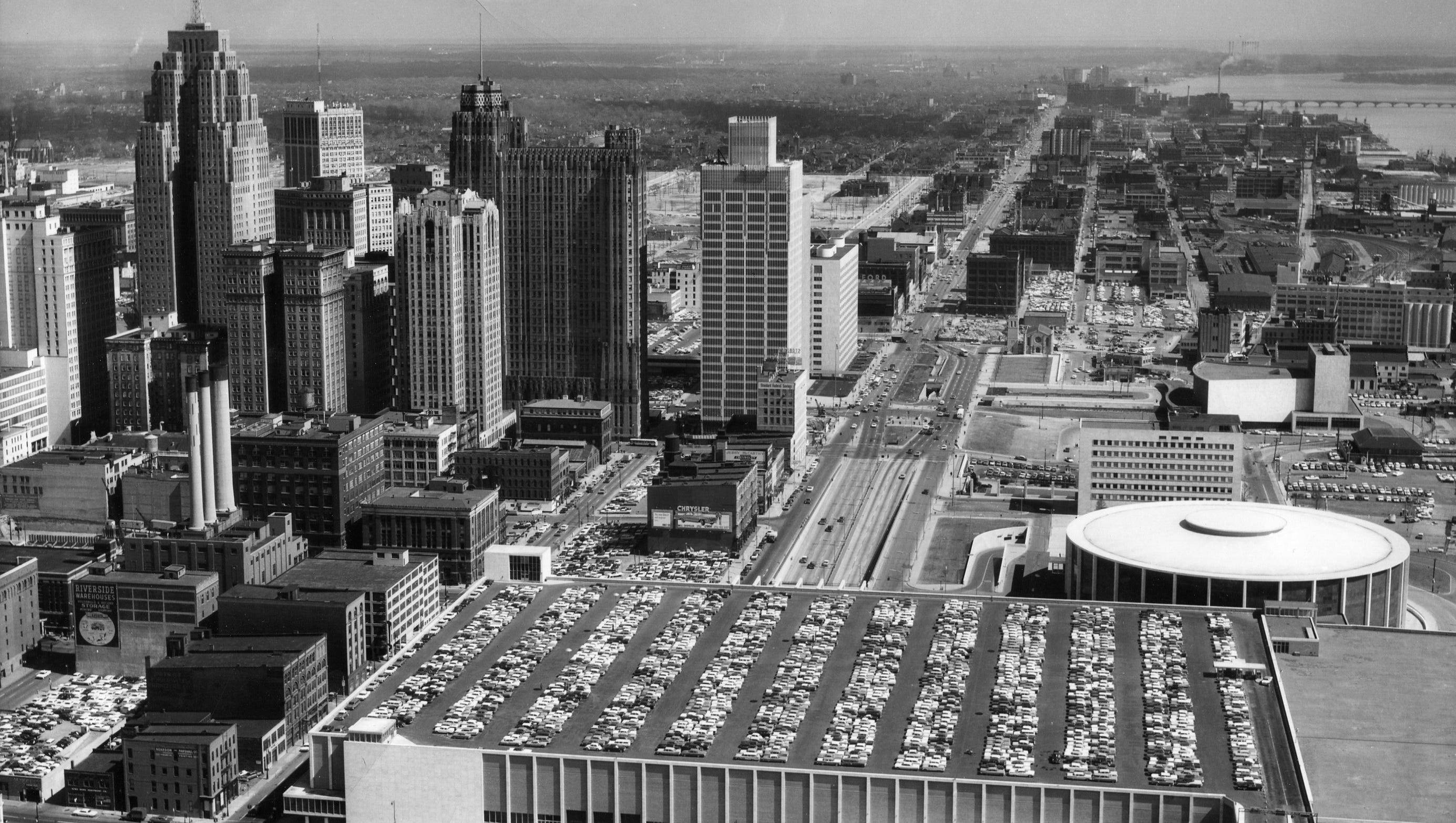 Cobo Conference and Exhibition Center has dominated the heart of downtown Detroit since it opened in 1960. It was built by the city of Detroit and named in honor of former Detroit Mayor Albert Cobo (1950-1957). It is shown here May 20, 1962.