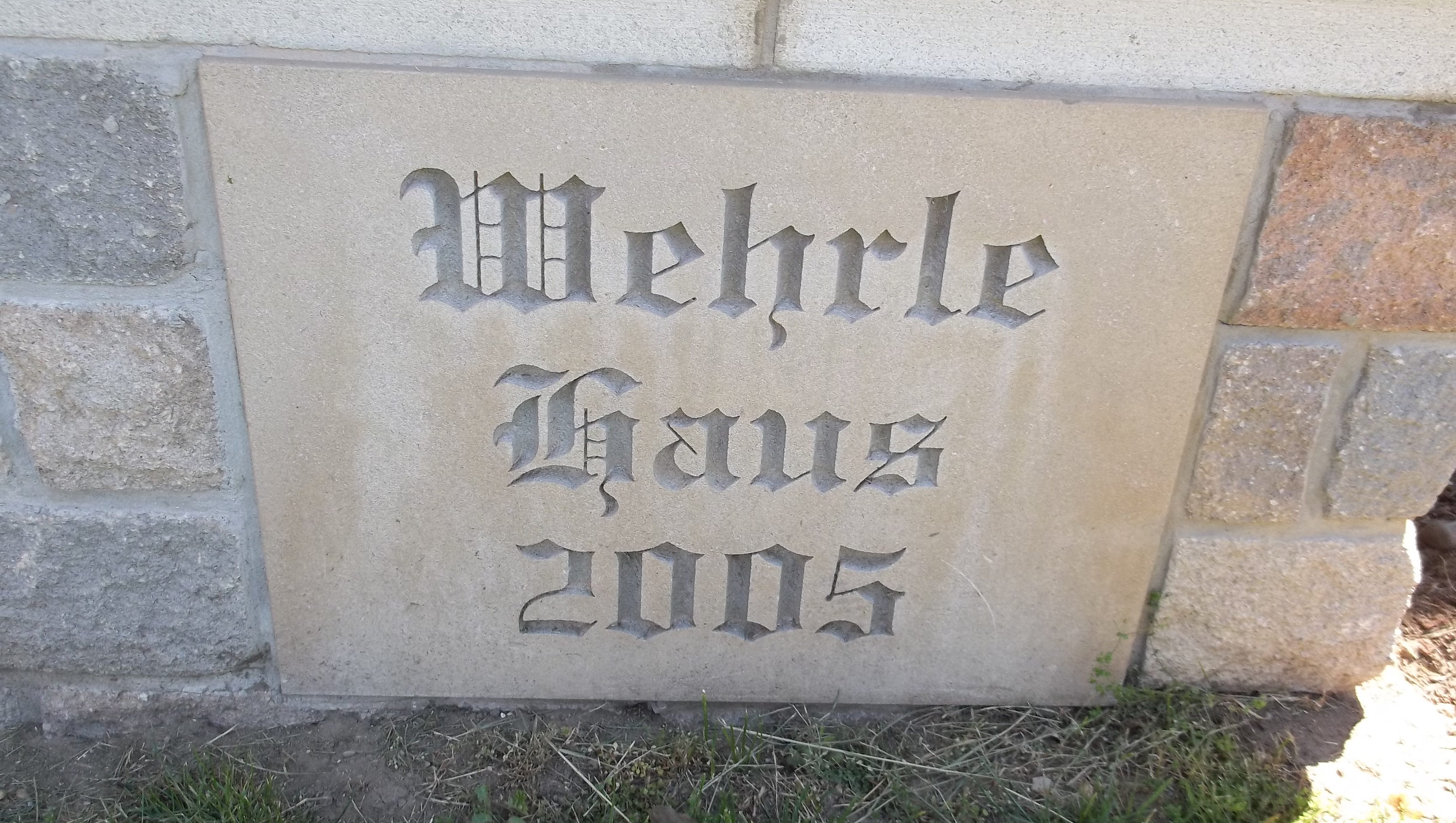 The Wehrle house has a cornerstone marking its construction.