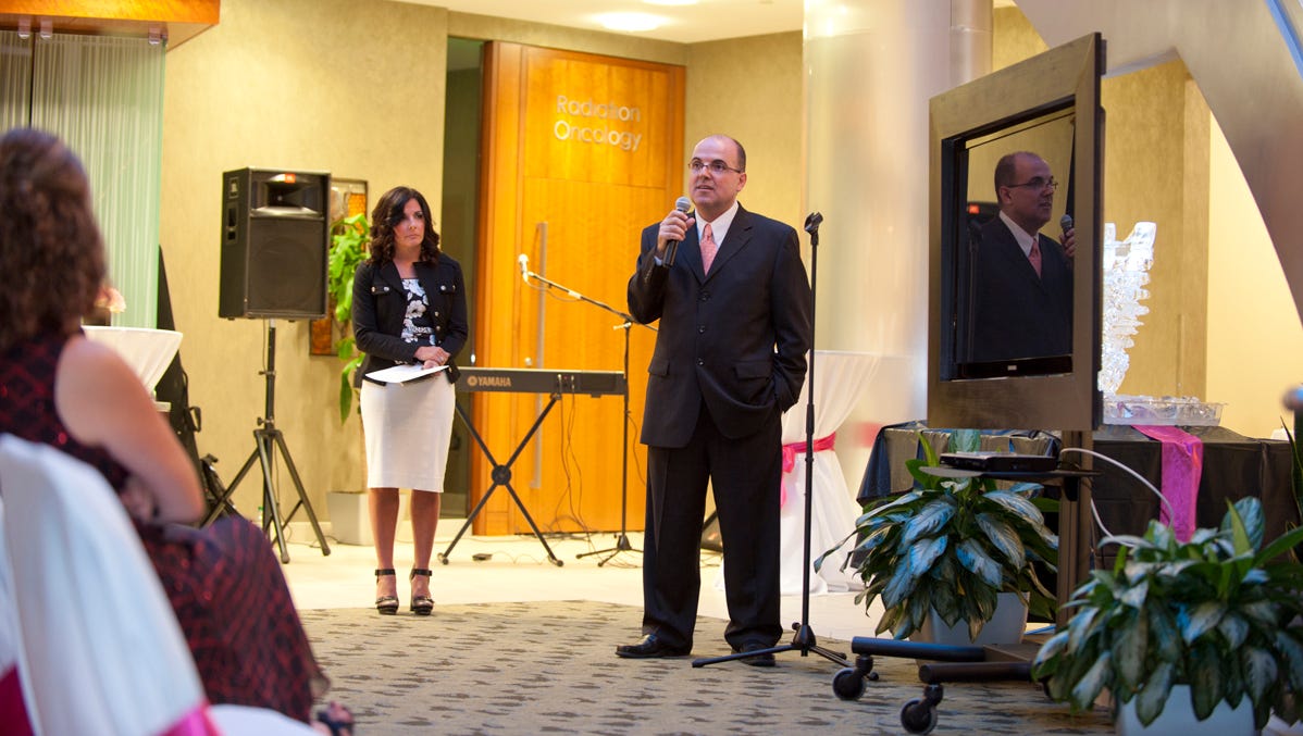 In this photo from September 2011, Dr. Farid Fata speaks during an event at the Great Lakes Cancer Institute in Clarkston. It was the Swan for Life Cancer Foundation organization's fall fashion show. Fata founded the now defunct charitable foundation.