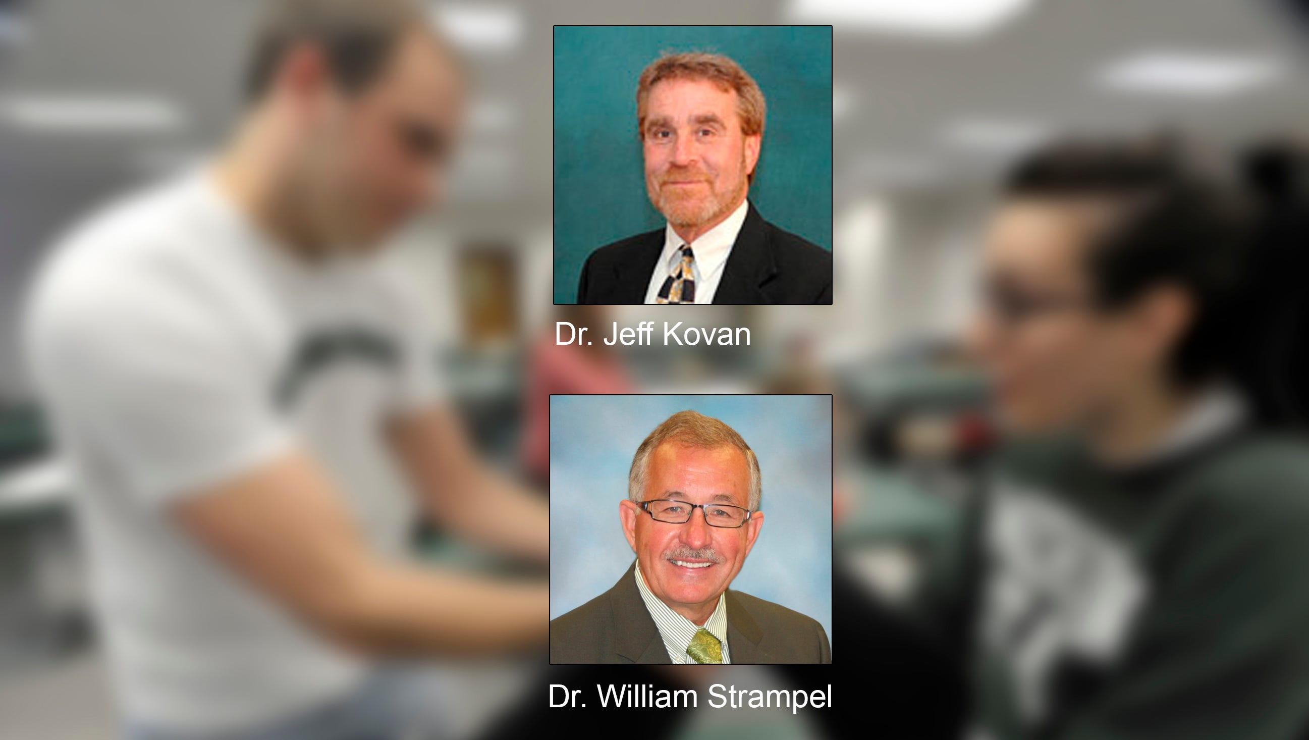 Dr. Kovan tells an MSU investigator for sexual misconduct complaints under Title IX laws, who notifies Nassar’s boss, Dr. William Strampel.  Strampel tells Nassar to limit skin-to-skin contact and have a chaperone during treatments, MSU emails show.