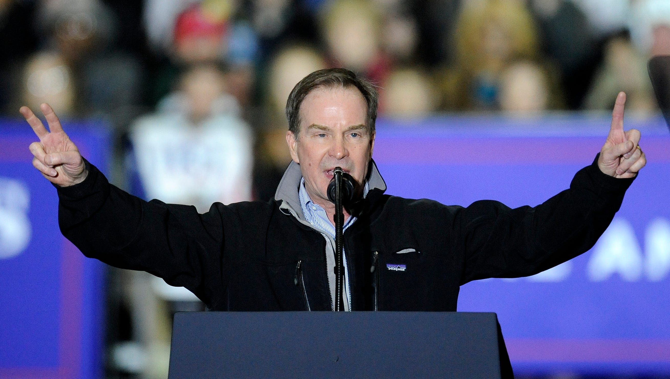 Michigan Attorney General Bill Schuette, Republican  candidate for governor, addresses the crowd.