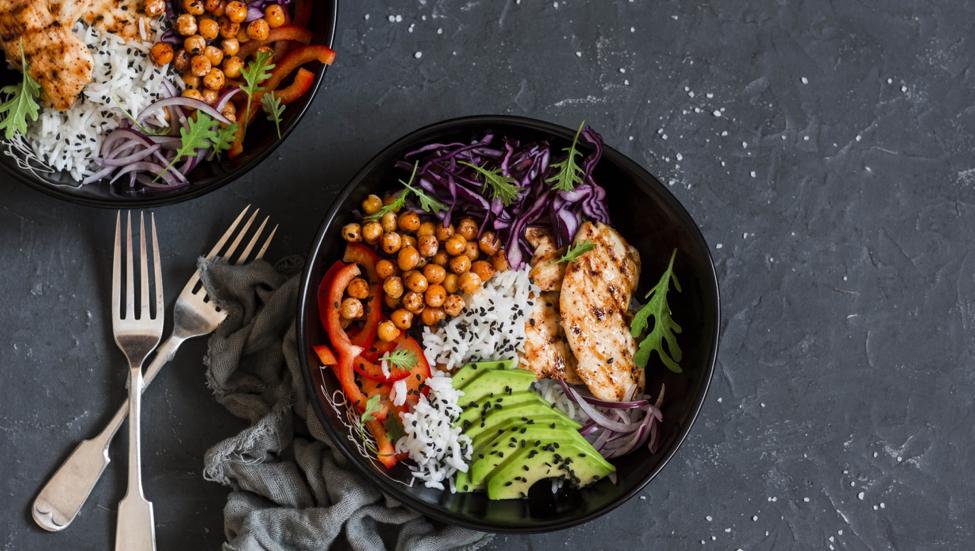 The well-known Buddha bowl (a filling mix of greens, raw or roasted veggies and a healthy grain, such as quinoa or brown rice) is one example of a portion-controlled handy meal, and is easy to tailor to your personal preferences.