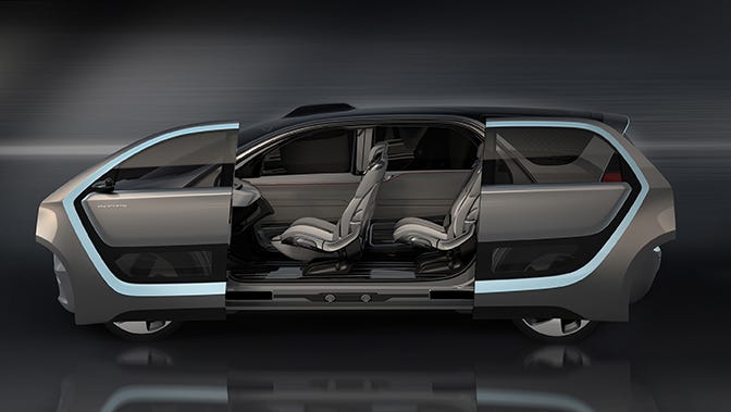 Chrysler Portal concept features portal-shaped, side-openings, with articulating front and rear doors.