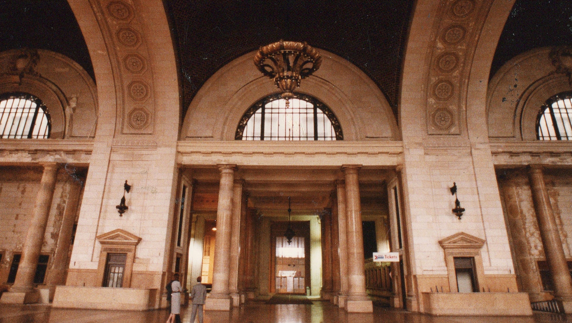 While closed, the station is still intact in October 1989.