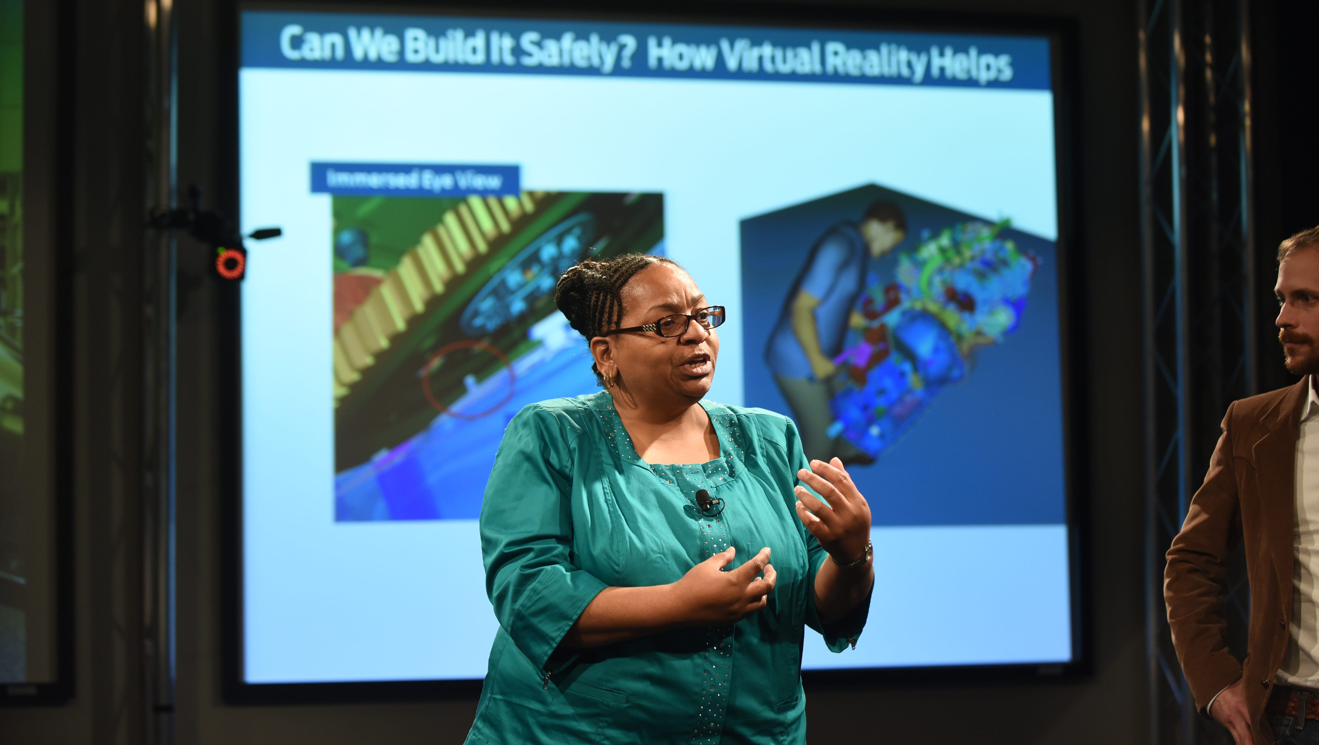 Ford Motor Co. Product Specialist Jae Perry speaks of the vast changes and overall safety has increased due to Ford Motor Co.'s Virtual Manufacturing Technology center.