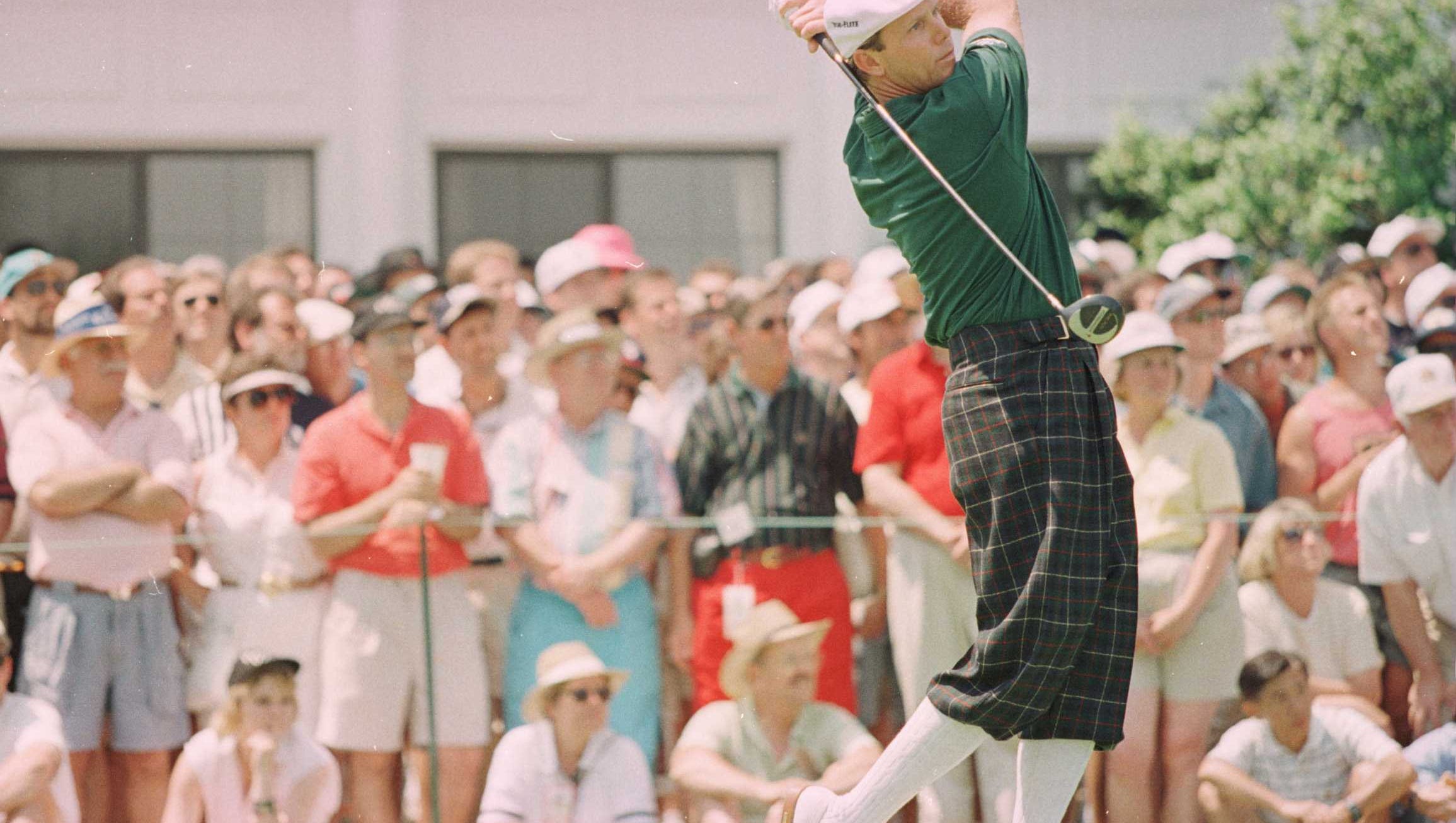 Payne Stewart tees off at the 1996 U.S. Open.