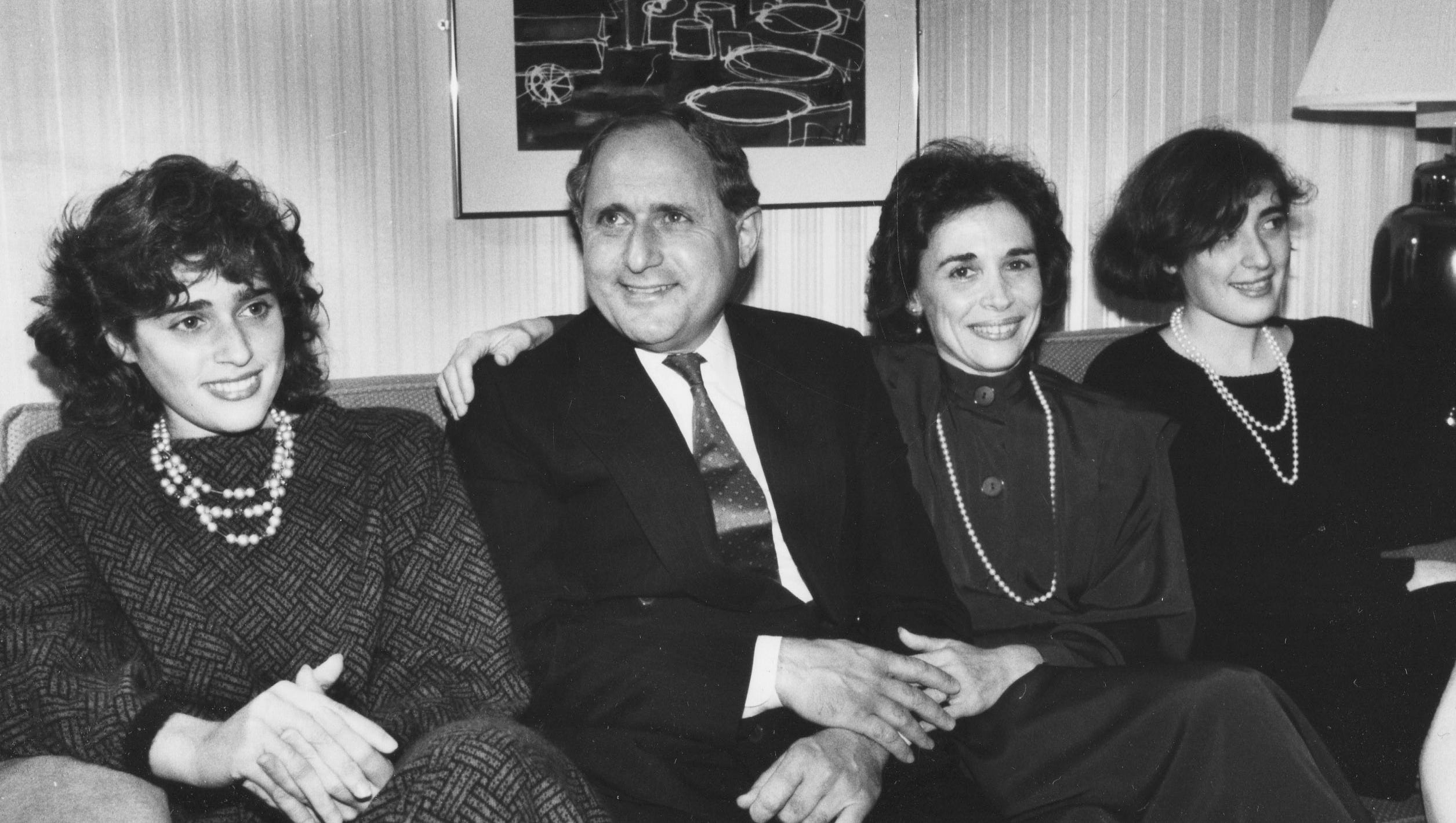 Carl Levin with his wife, Barbara, and daughters in November 1984.