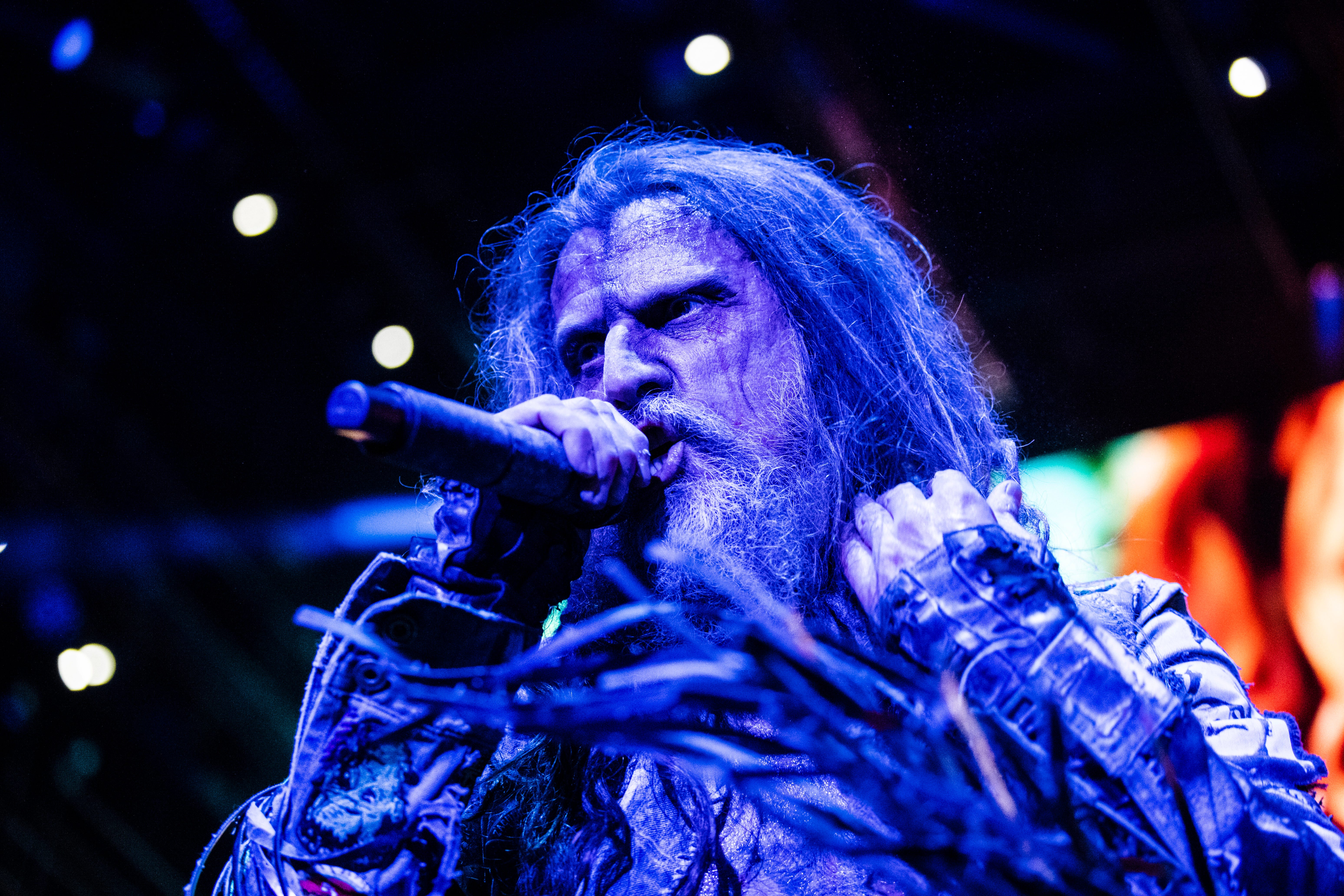 Rob Zombie performs during the Freaks on Parade tour stop at Pine Knob in Clarkston on Tuesday, September 5, 2023.