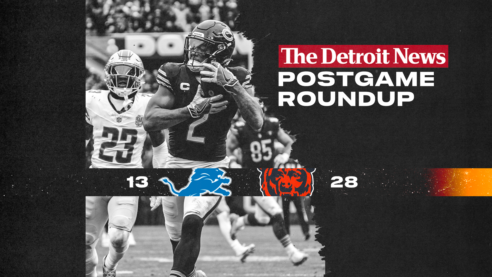 Here's a roundup of all of The Detroit News' coverage from the Detroit Lions' 28-13 loss to the Chicago Bears at Soldier Field in Chicago.