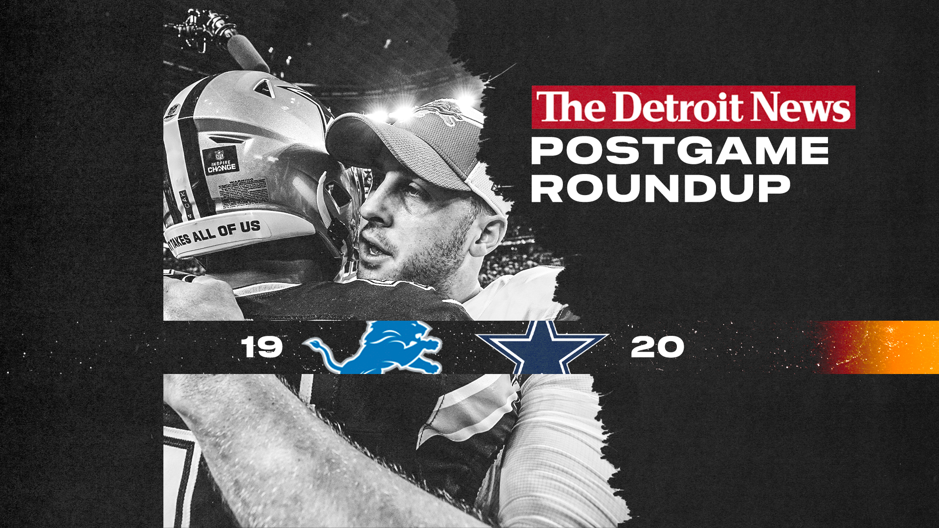 Here's a roundup of all of The Detroit News' coverage from the Detroit Lions' 20-19 loss to the Dallas Cowboys on Saturday at AT&T Stadium.