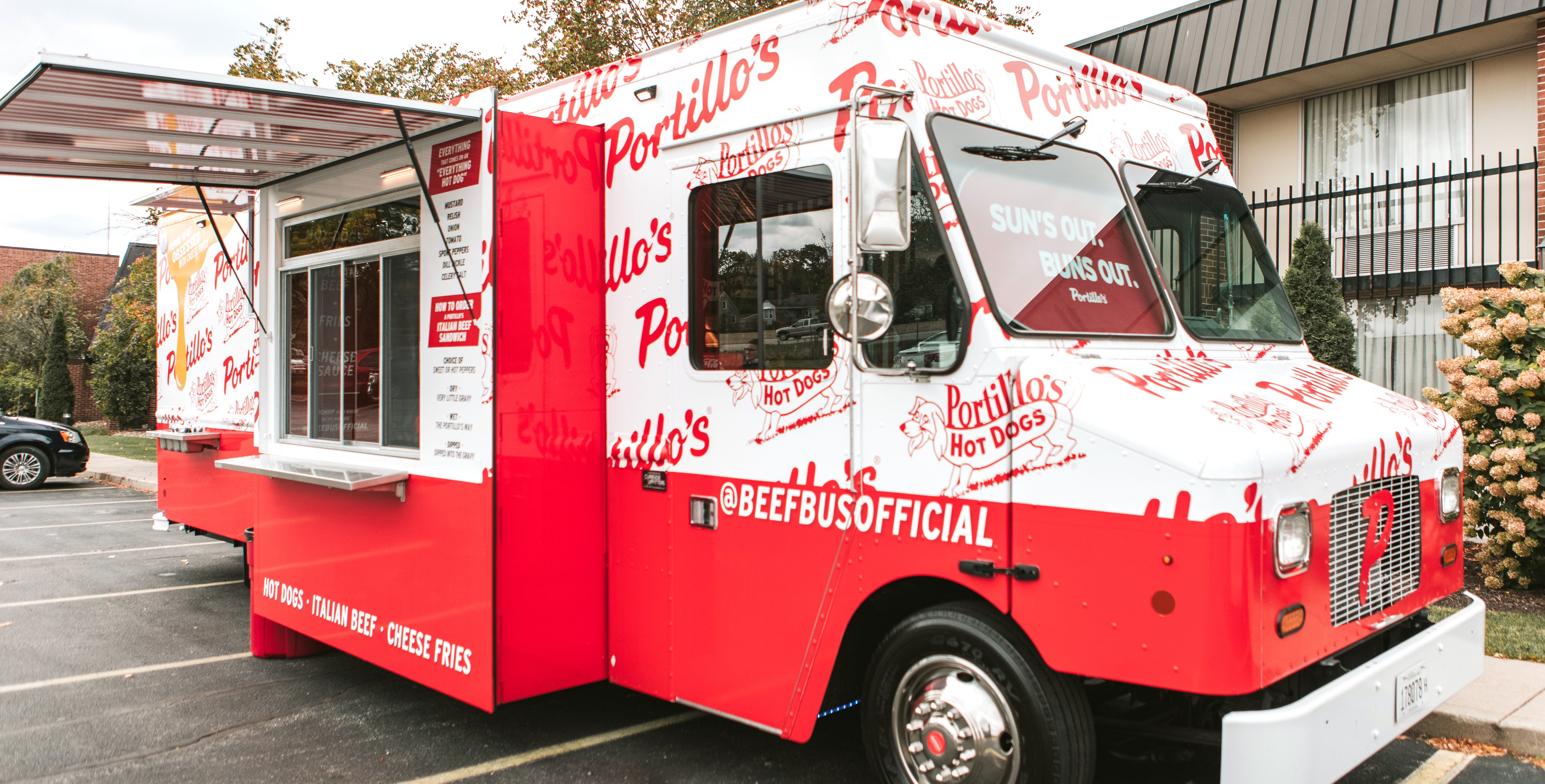Portillo's Beef Bus food truck will be around Livonia, Plymouth and Ann Arbor this month.