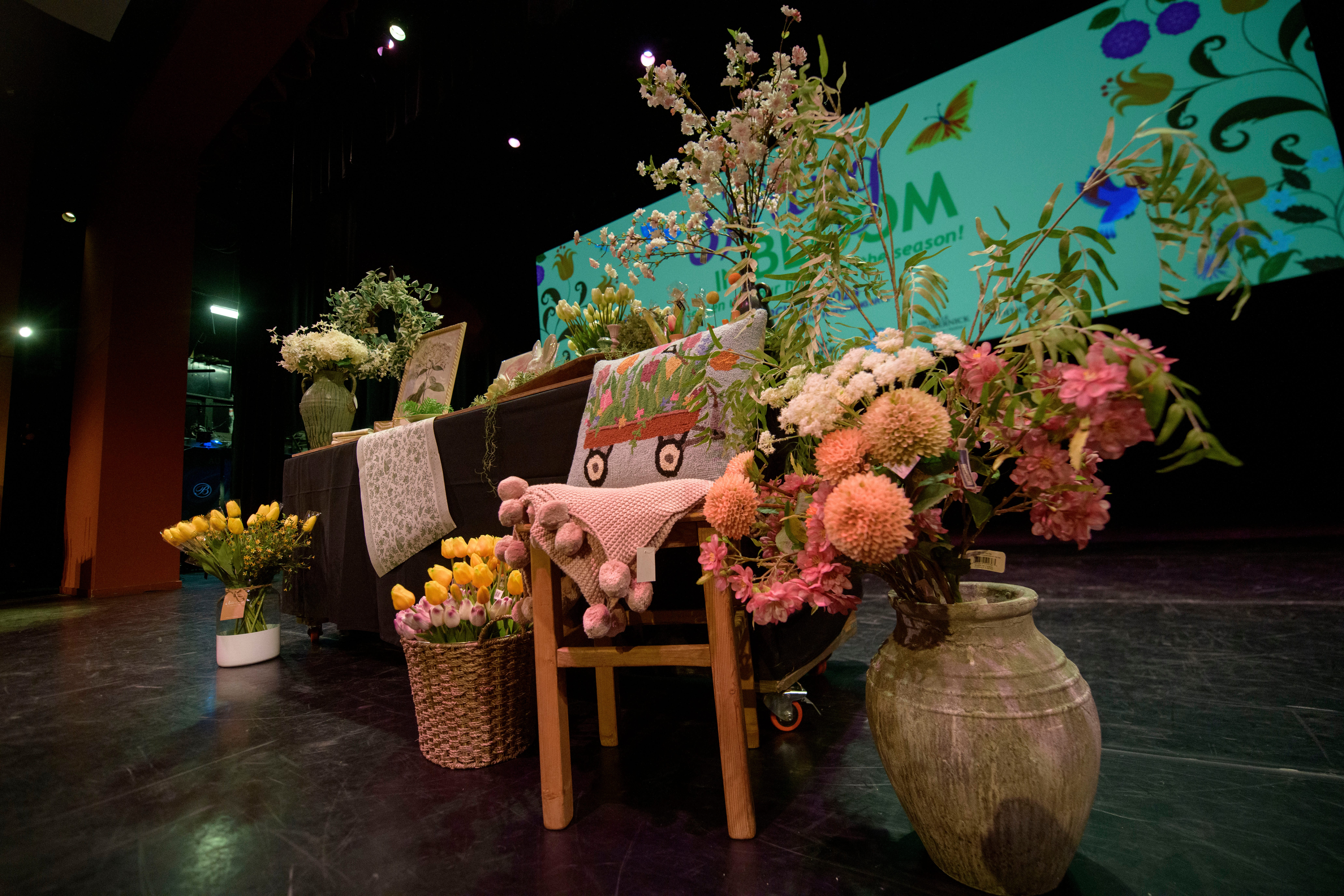 A spring collection of flowers and home design ideas from Gardenviews at Home, during the event series Dish and Design, at the Berman Center for Performing Arts, in West Bloomfield, March 20, 2024.